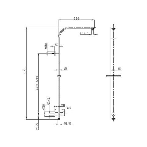 CODE PURE ROUND SHOWER COLUMN 3 FUNCTION WHOLESALE