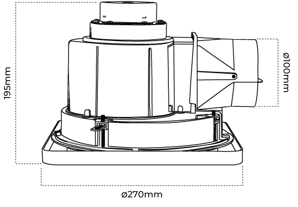 ATOM ECLIPSE BATHROOM EXTRACTION FAN SQUARE 240