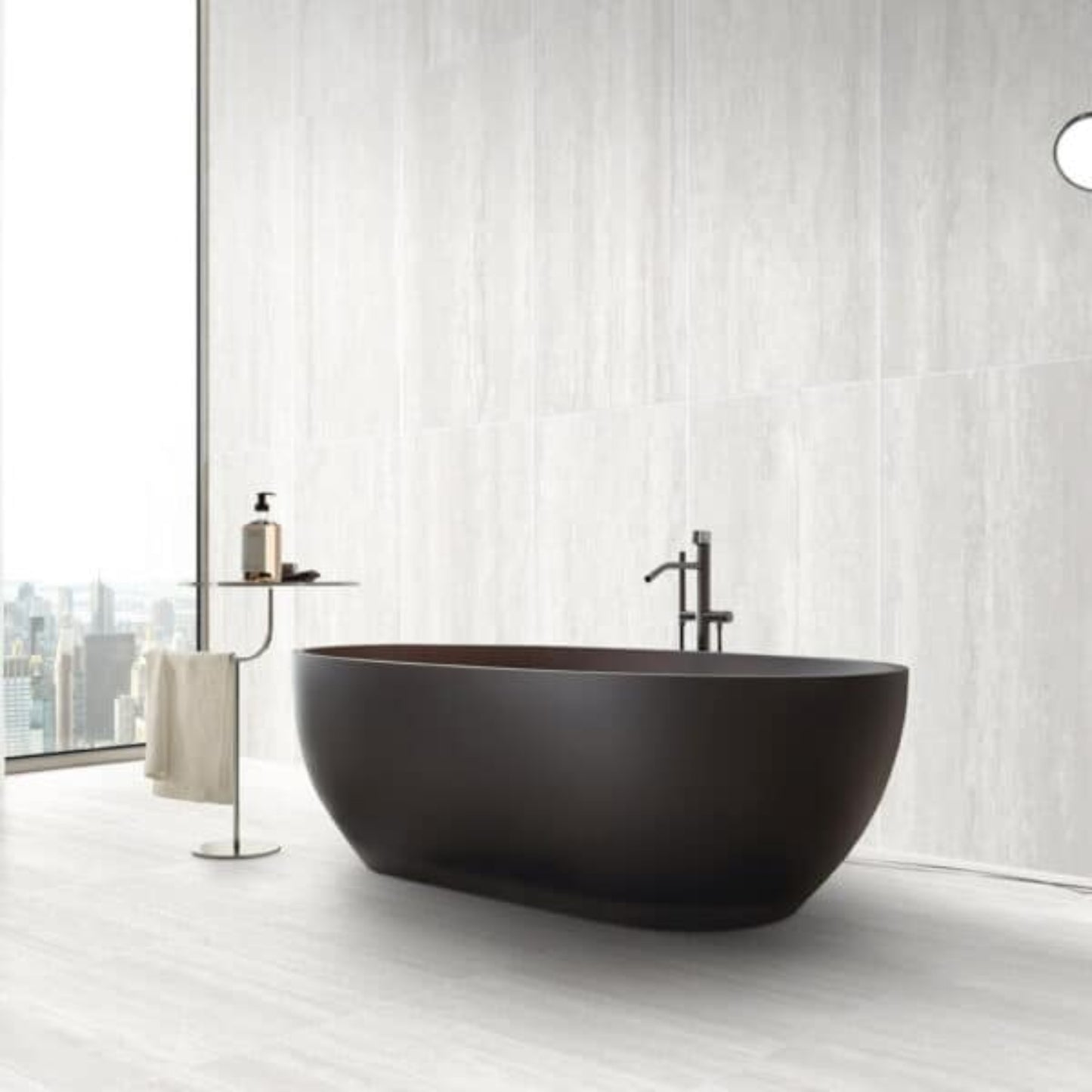 GREY TRAVERTINE IN OUT P2 P4 MATTE TILES 600X600