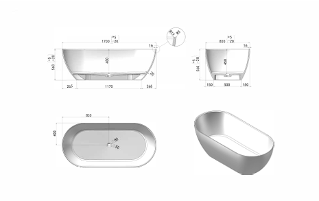 CODE VILLASTONE HALO 1700 FREESTANDING BATH RANGE WHOLESALE