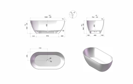 CODE VILLASTONE HALO 1500 FREESTANDING BATH RANGE WHOLESALE