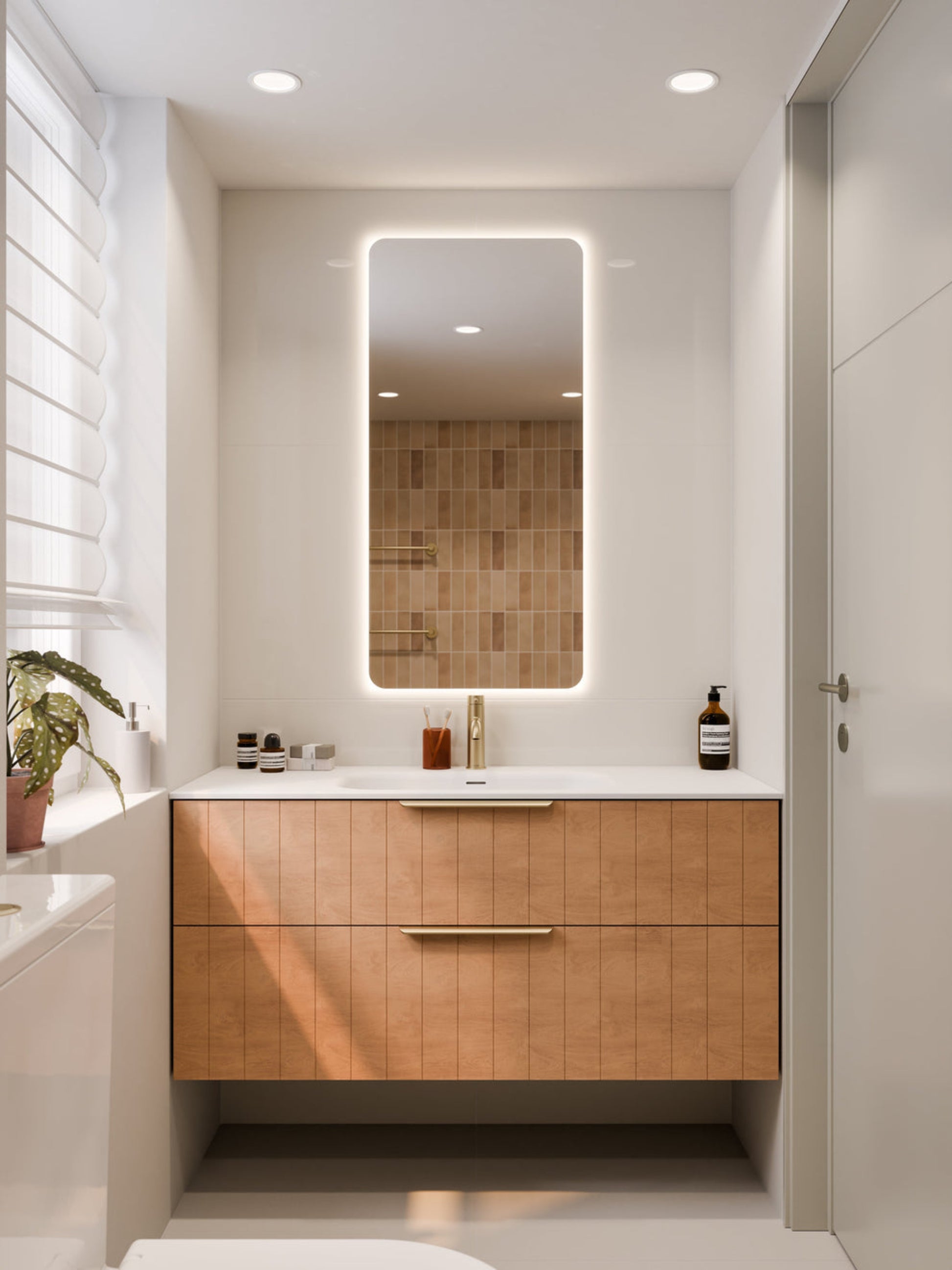 LINEARE 1200 COASTAL DOUBLE DRAWER BATHROOM VANITY DEVON OAK