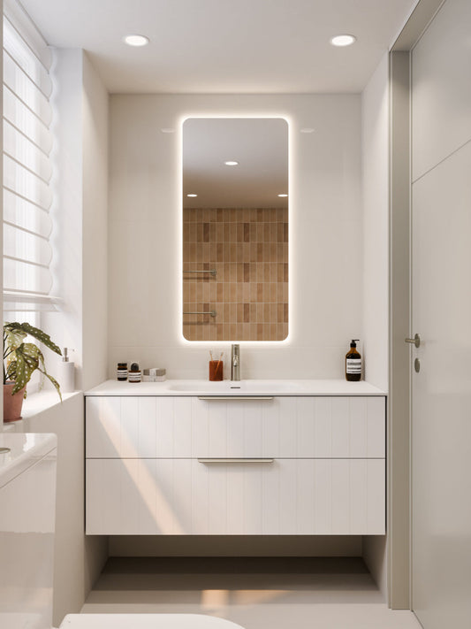 LINEARE 1200 COASTAL DOUBLE DRAWER BATHROOM VANITY MATTE WHITE