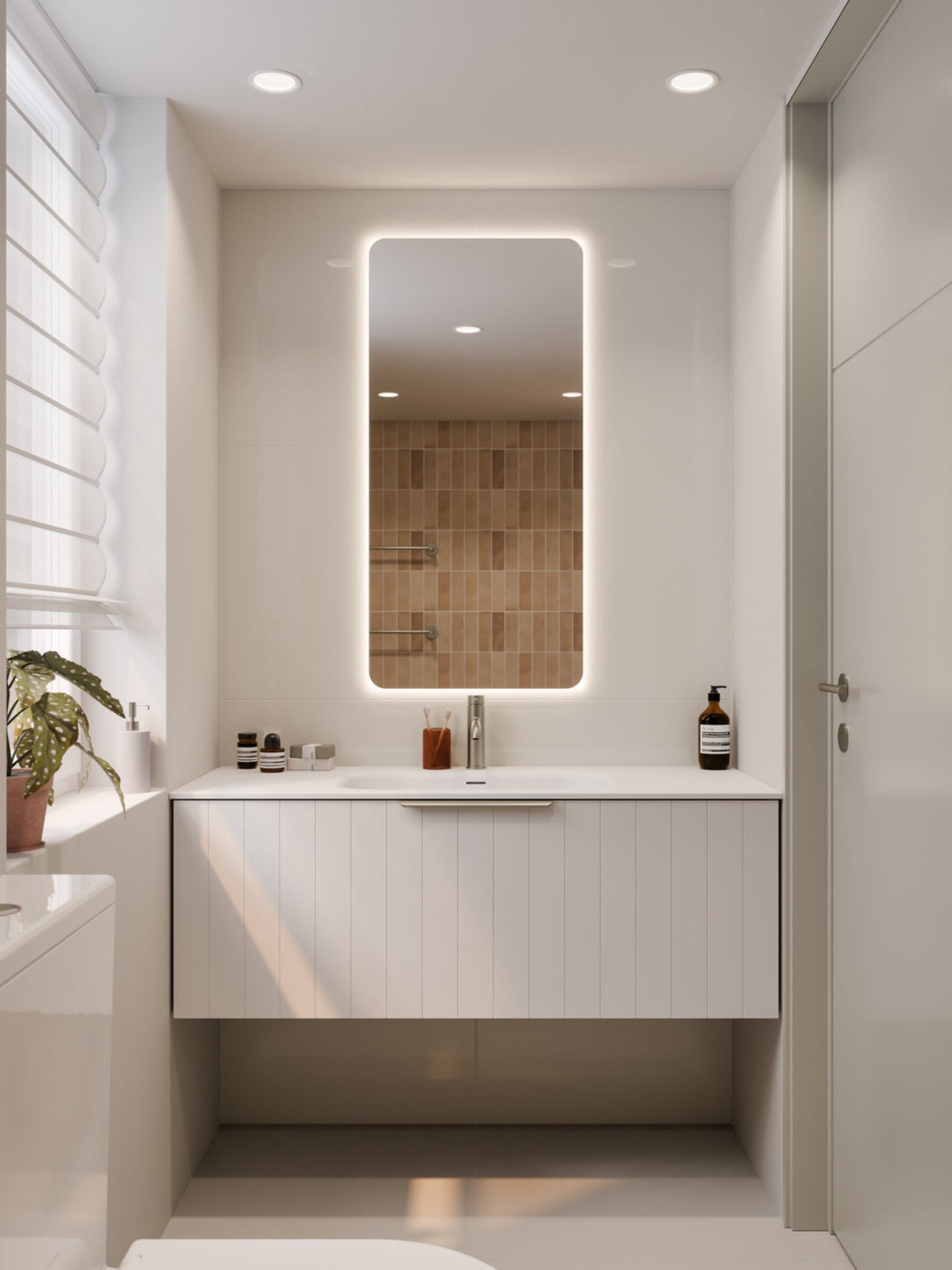 LINEARE 1200 COASTAL SINGLE DRAWER BATHROOM VANITY MATTE WHITE