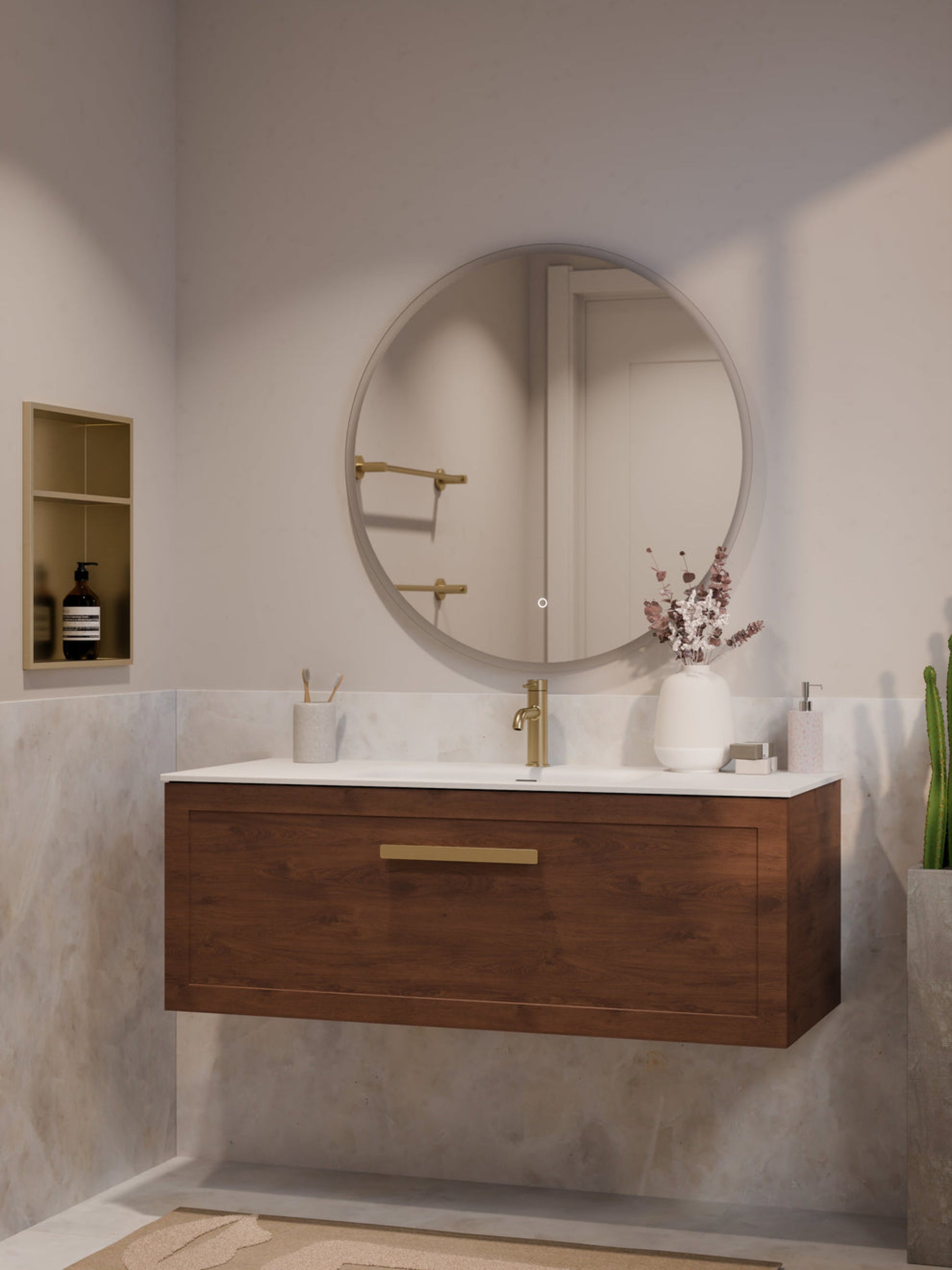 LINEARE 1200 LOFT SINGLE DRAWER BATHROOM VANITY WALNUT