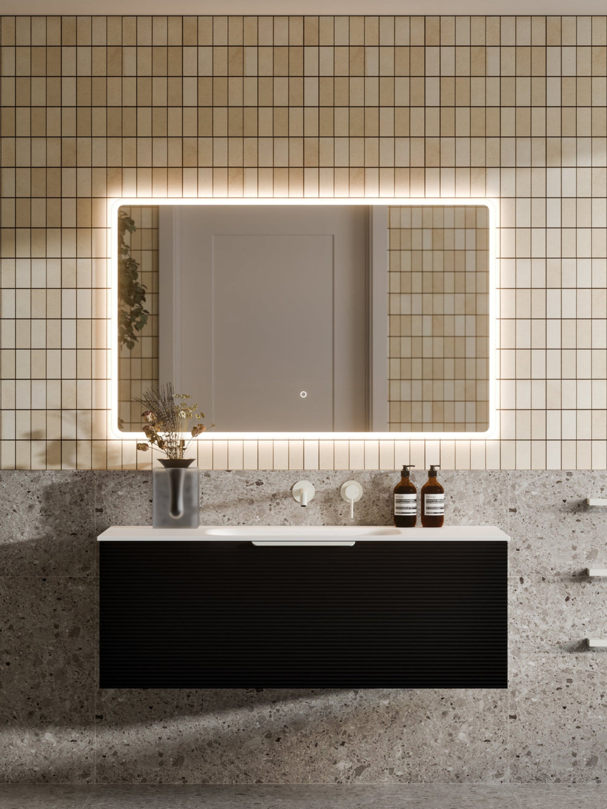 LINEARE 1200 ORCHARD SINGLE DRAWER BATHROOM VANITY MATTE BLACK