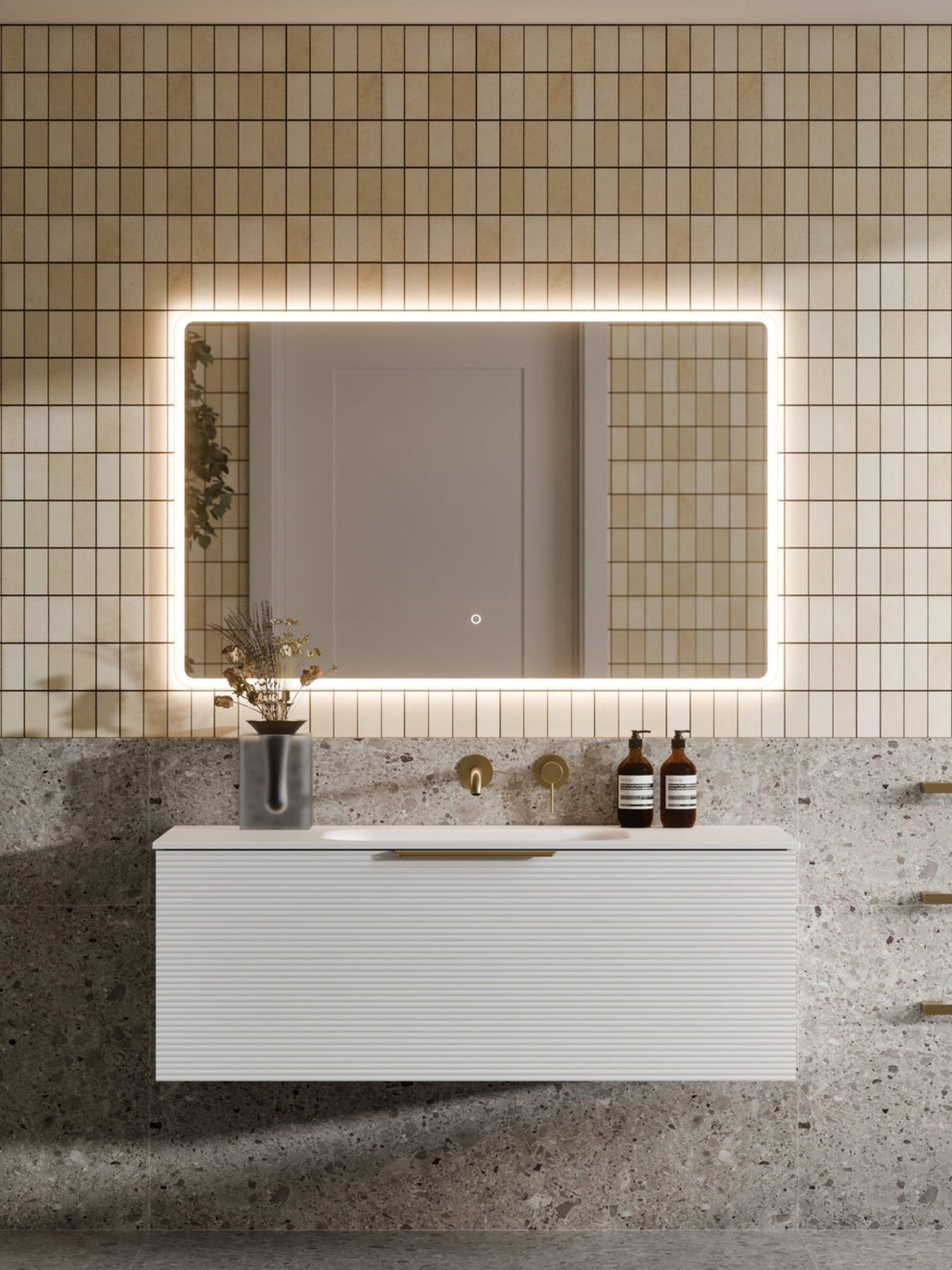 LINEARE 1200 ORCHARD SINGLE DRAWER BATHROOM VANITY MATTE WHITE