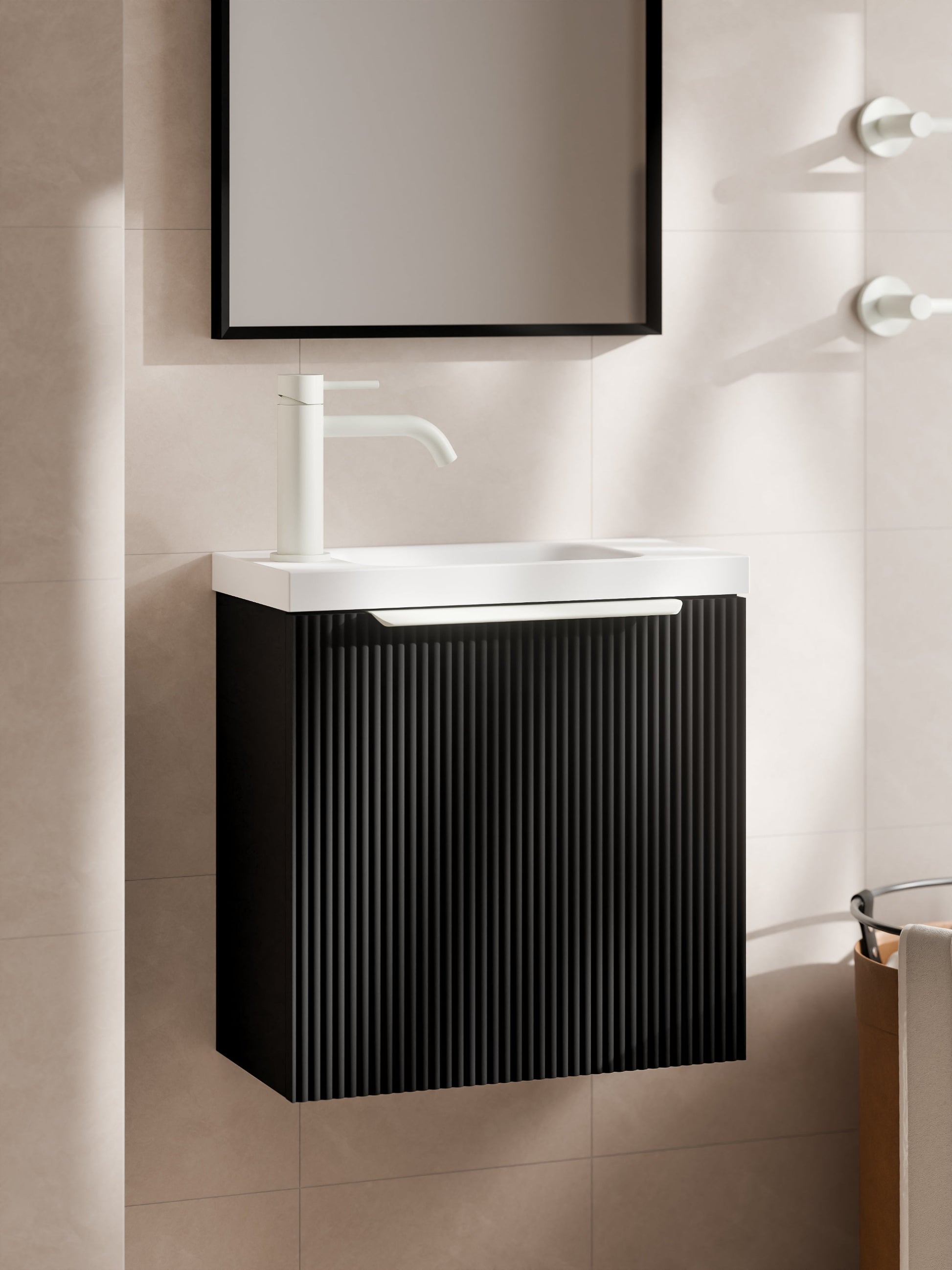 LINEARE 450 PILLAR BATHROOM VANITY MATTE BLACK
