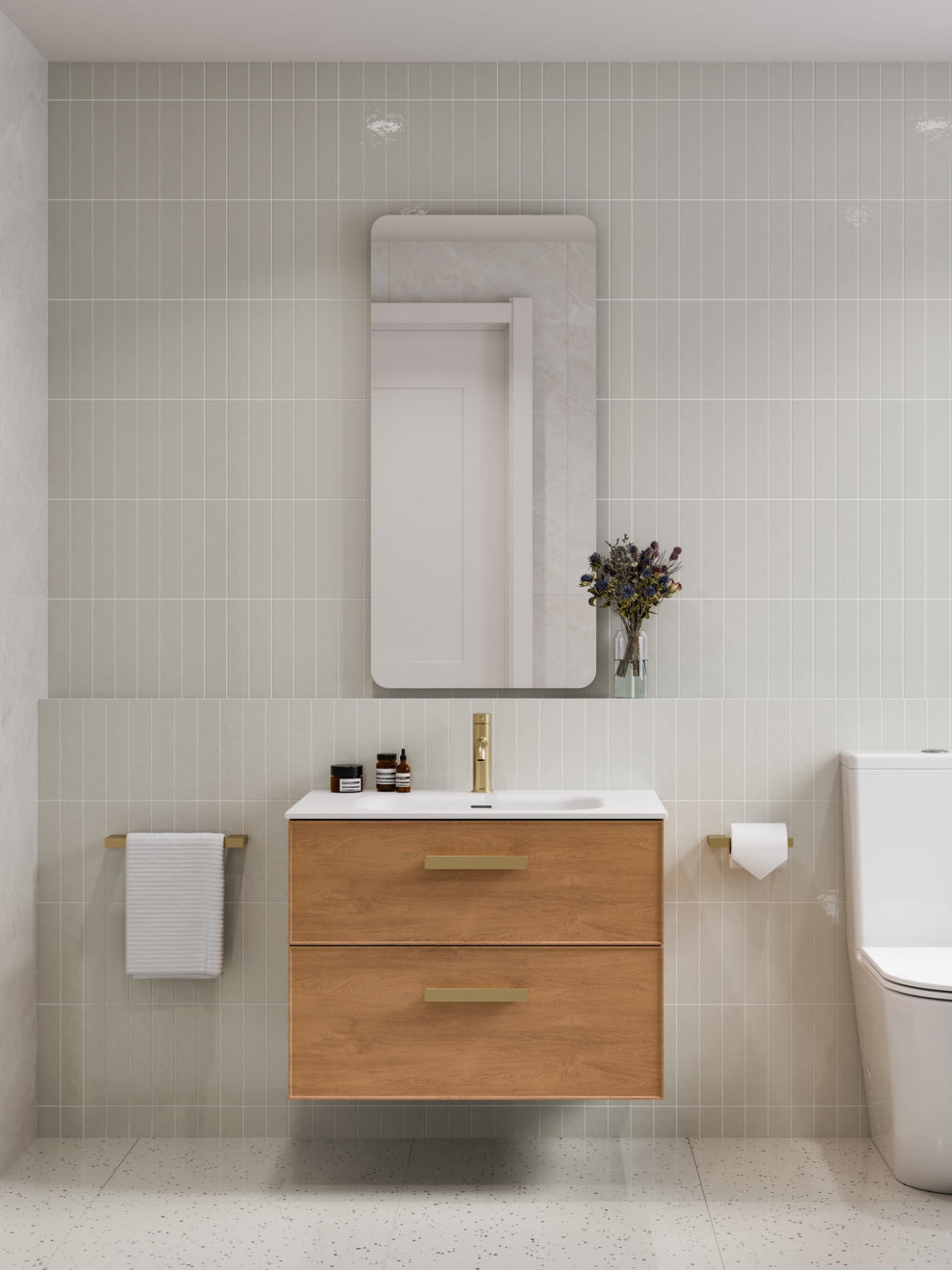 LINEARE 750 AXEL DOUBLE DRAWER BATHROOM VANITY DEVON OAK