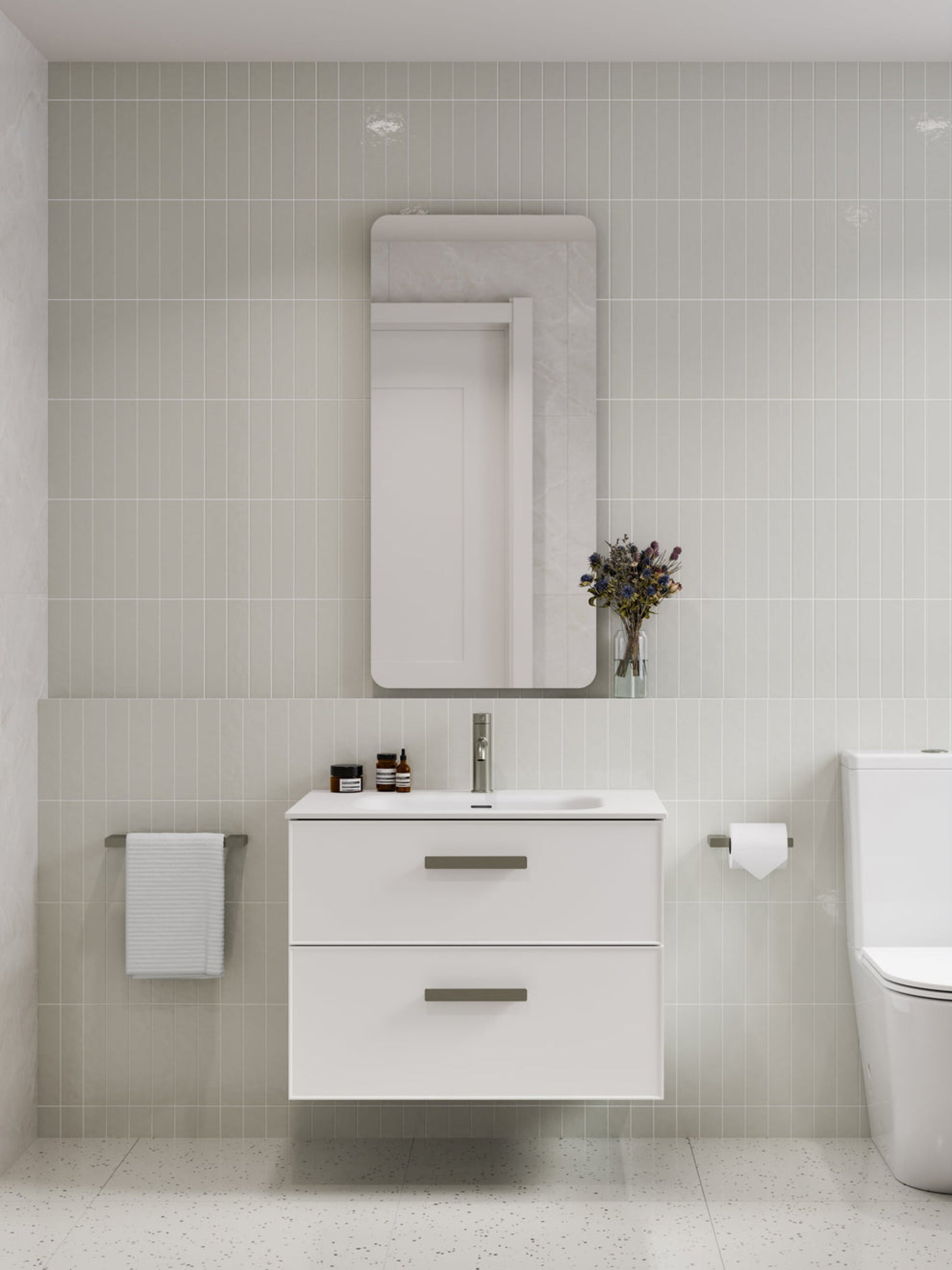 LINEARE 750 AXEL DOUBLE DRAWER BATHROOM VANITY MATTE WHITE