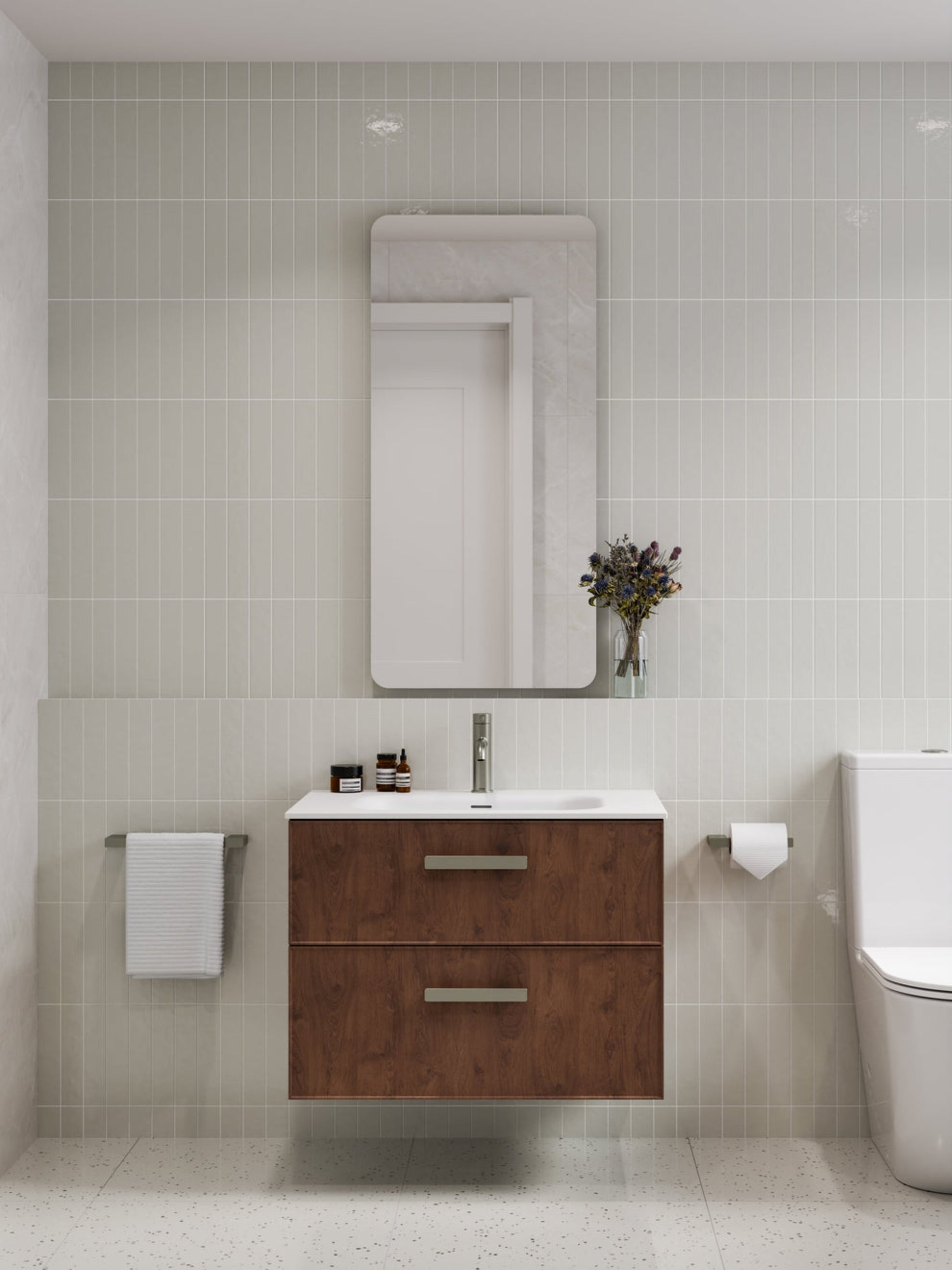 LINEARE 750 AXEL DOUBLE DRAWER BATHROOM VANITY WALNUT