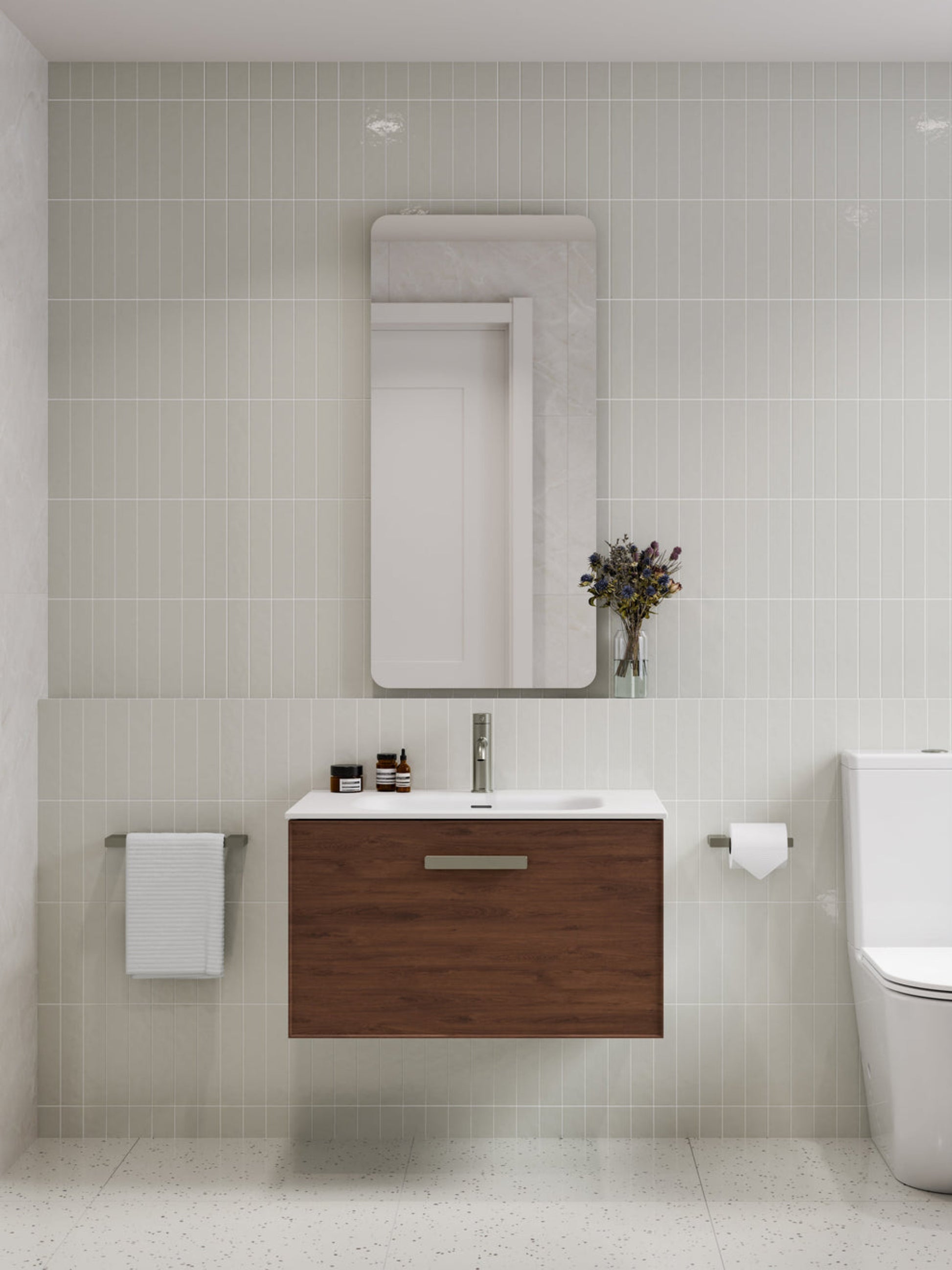 LINEARE 750 AXEL SINGLE DRAWER BATHROOM VANITY WALNUT