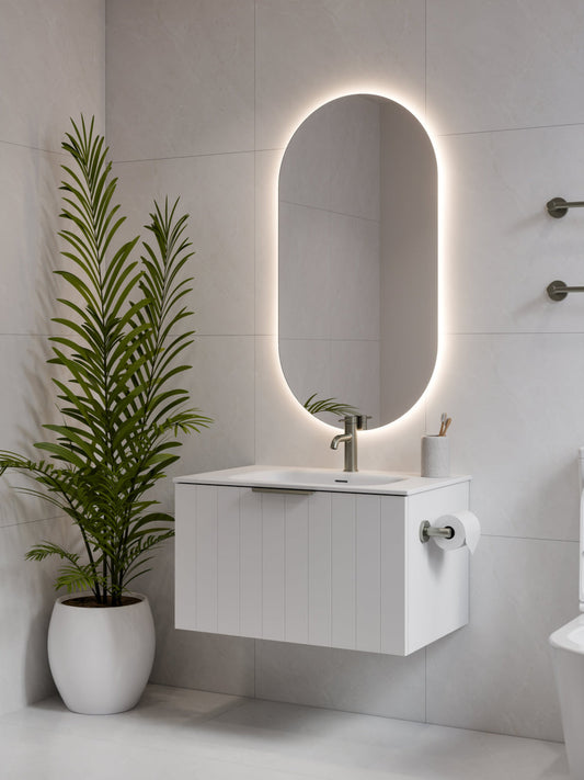 LINEARE 750 COASTAL SINGLE DRAWER BATHROOM VANITY MATTE WHITE