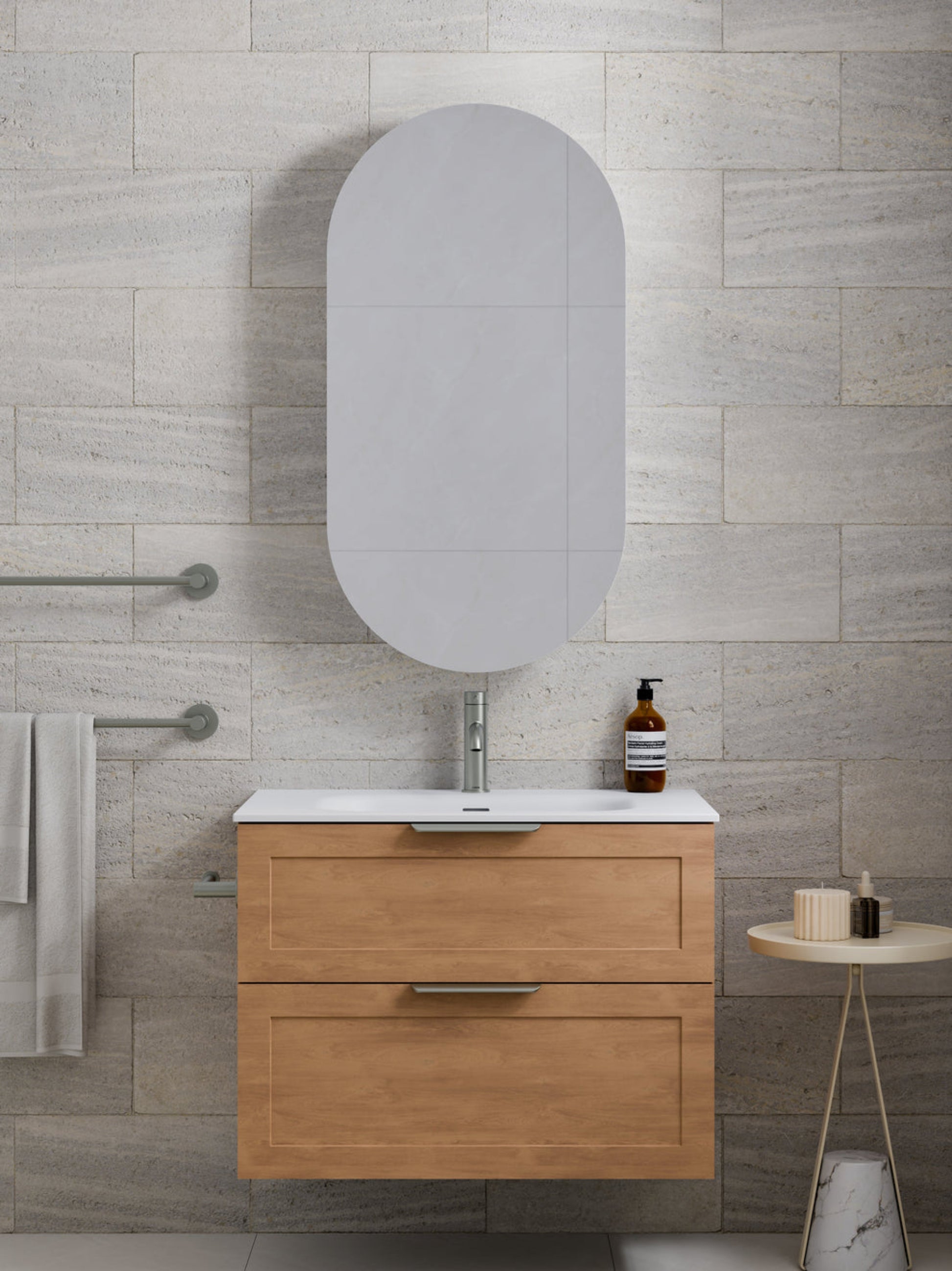 LINEARE 750 LOFT DOUBLE DRAWER BATHROOM VANITY DEVON OAK