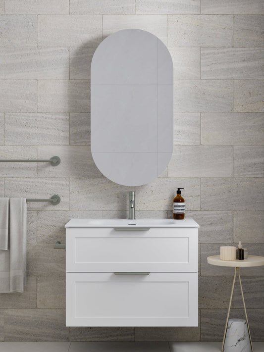 LINEARE 750 LOFT DOUBLE DRAWER BATHROOM VANITY MATTE WHITE