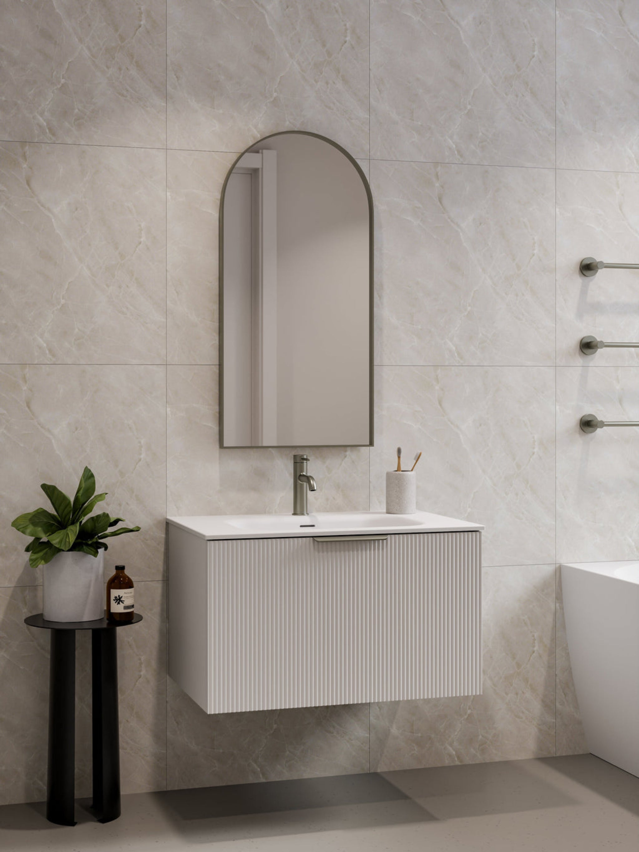 LINEARE 750 PILLAR SINGLE DRAWER VANITY – Flush Bathroomware