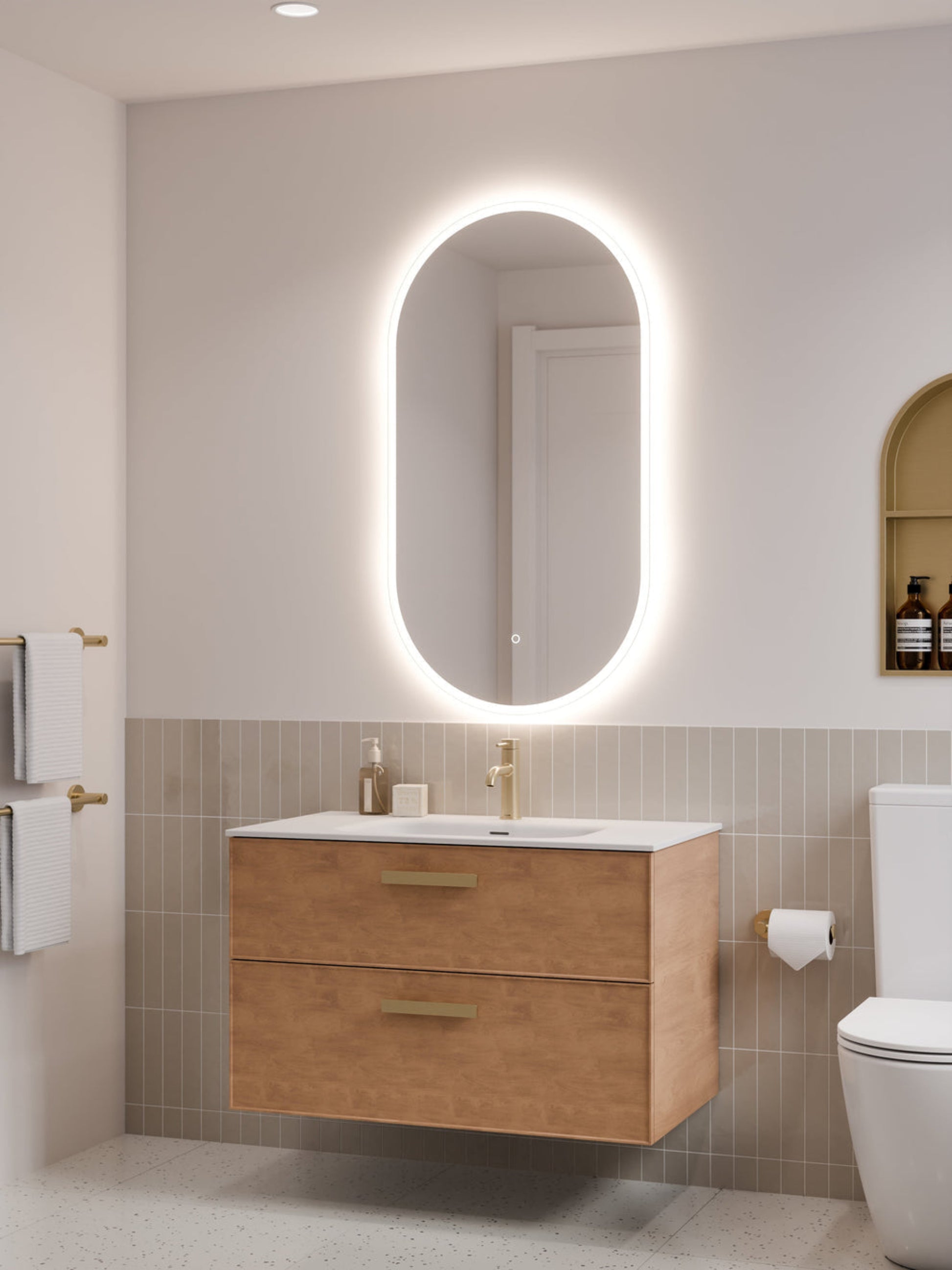 LINEARE 900 AXEL DOUBLE DRAWER BATHROOM VANITY DEVON OAK