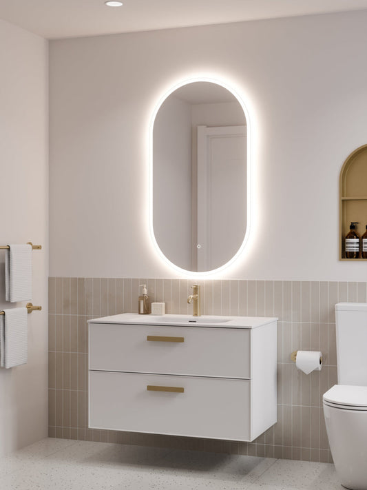 LINEARE 900 AXEL DOUBLE DRAWER BATHROOM VANITY MATTE WHITE