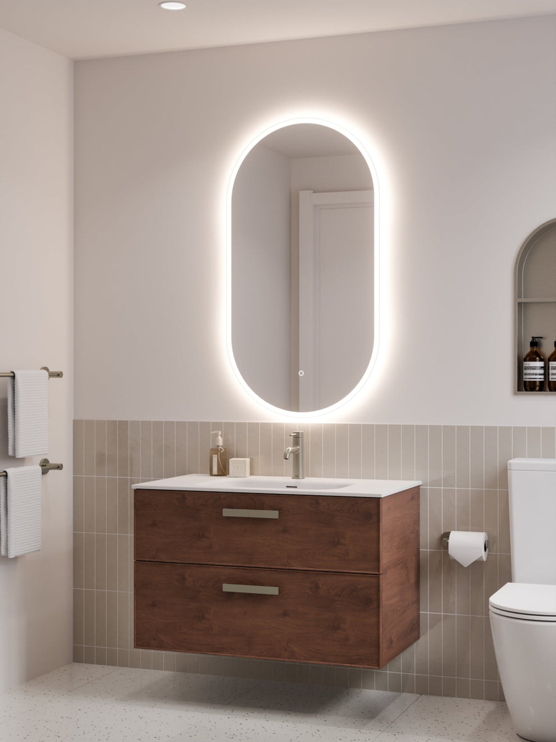 LINEARE 900 AXEL DOUBLE DRAWER BATHROOM VANITY WALNUT