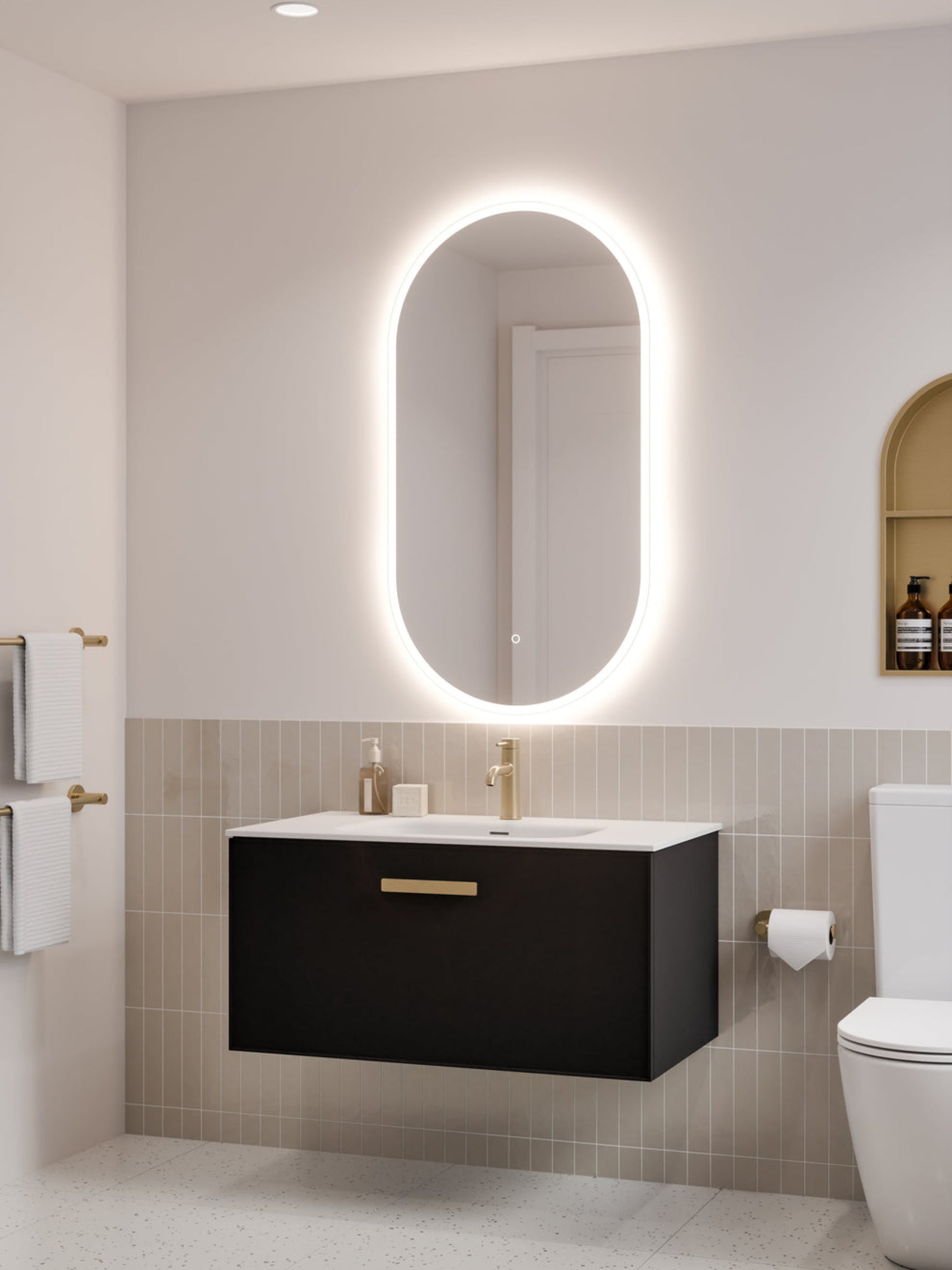 LINEARE 900 AXEL SINGLE DRAWER BATHROOM VANITY MATTE BLACK