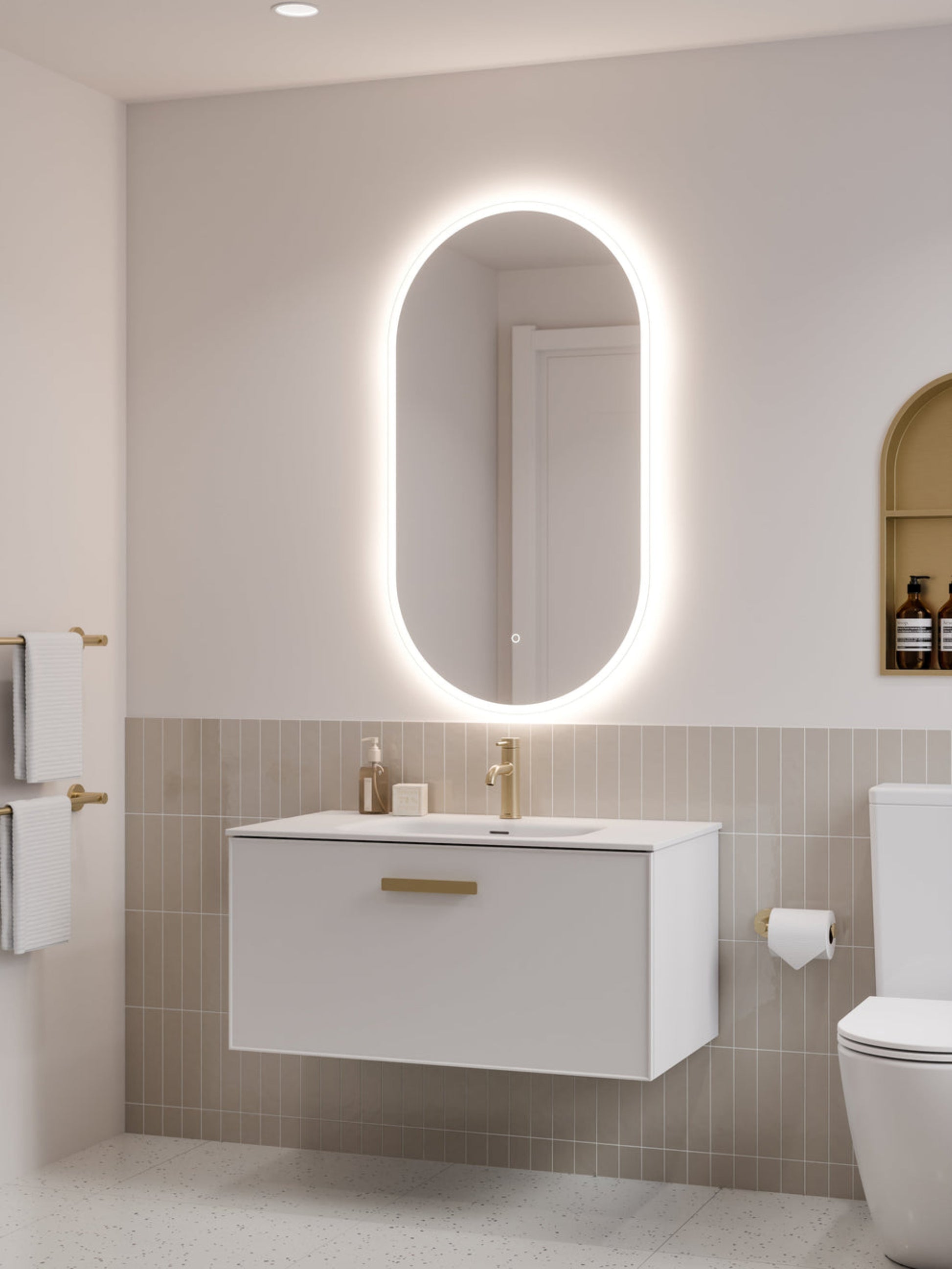 LINEARE 900 AXEL SINGLE DRAWER BATHROOM VANITY MATTE WHITE