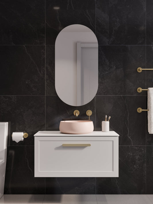 LINEARE 900 LOFT SINGLE DRAWER BATHROOM VANITY - SOLID SLAB TOP MATTE WHITE