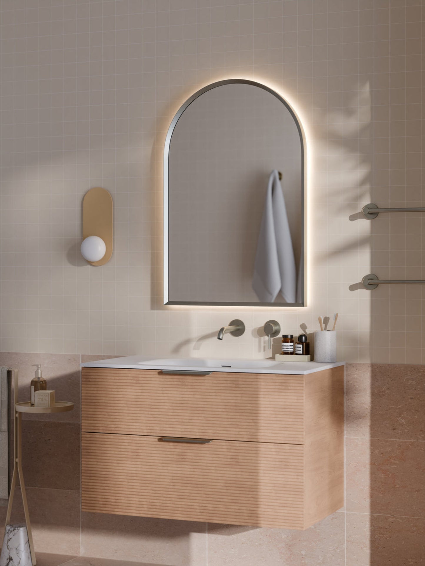 LINEARE 900 ORCHARD DOUBLE DRAWER BATHROOM VANITY DEVON OAK
