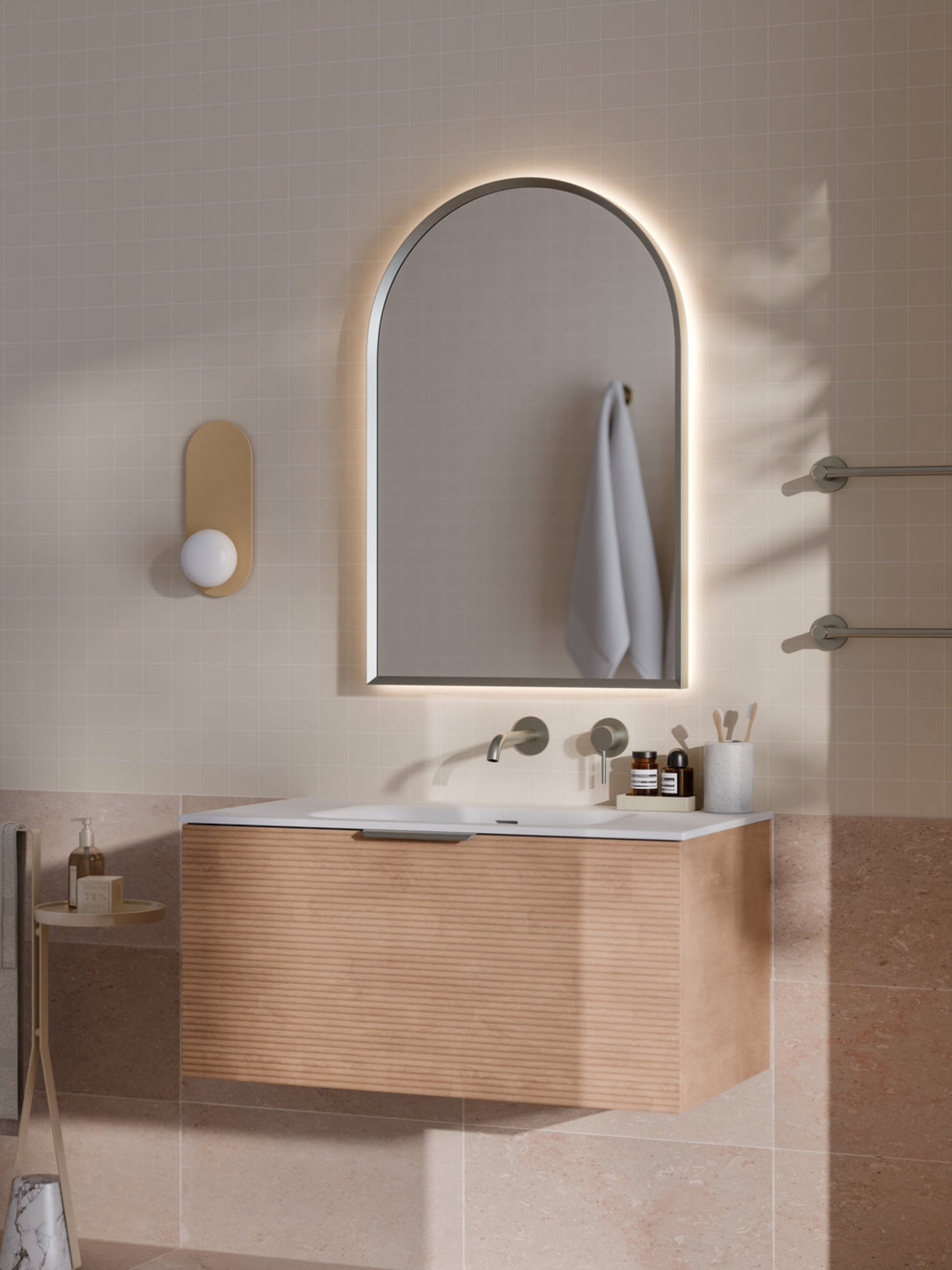 LINEARE 900 ORCHARD SINGLE DRAWER BATHROOM VANITY DEVON OAK