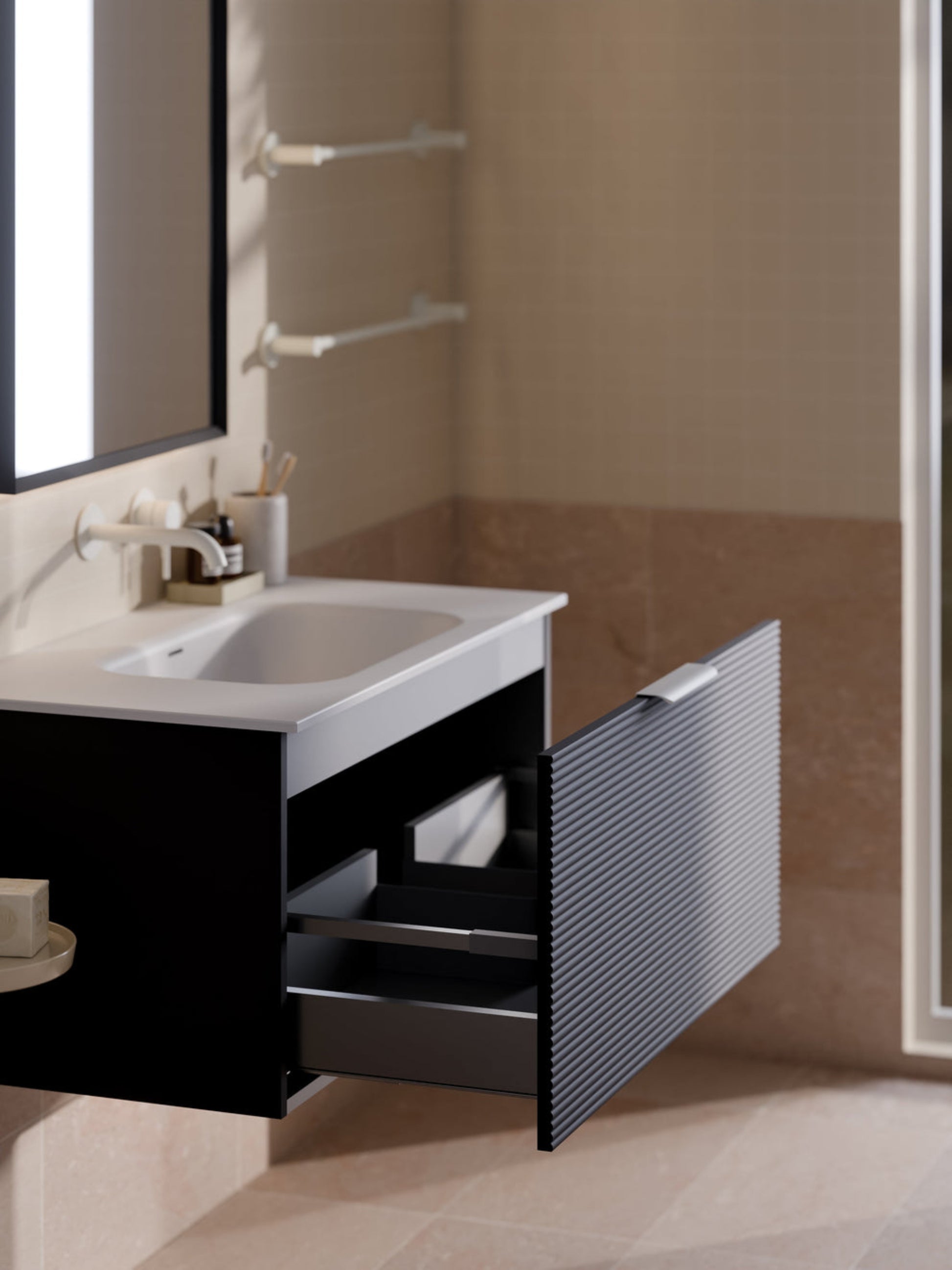 LINEARE 900 ORCHARD SINGLE DRAWER BATHROOM VANITY MATTE BLACK