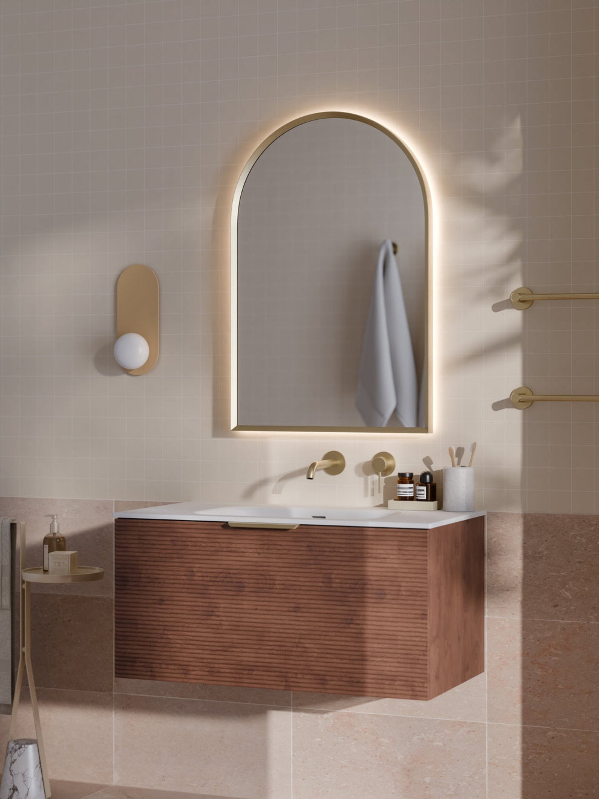 LINEARE 900 ORCHARD SINGLE DRAWER BATHROOM VANITY WALNUT