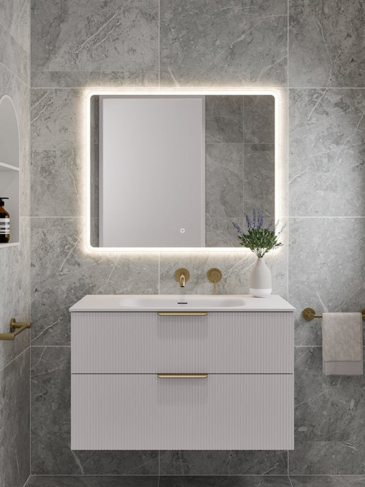 LINEARE 900 PILLAR DOUBLE DRAWER BATHROOM VANITY MATTTE WHITE