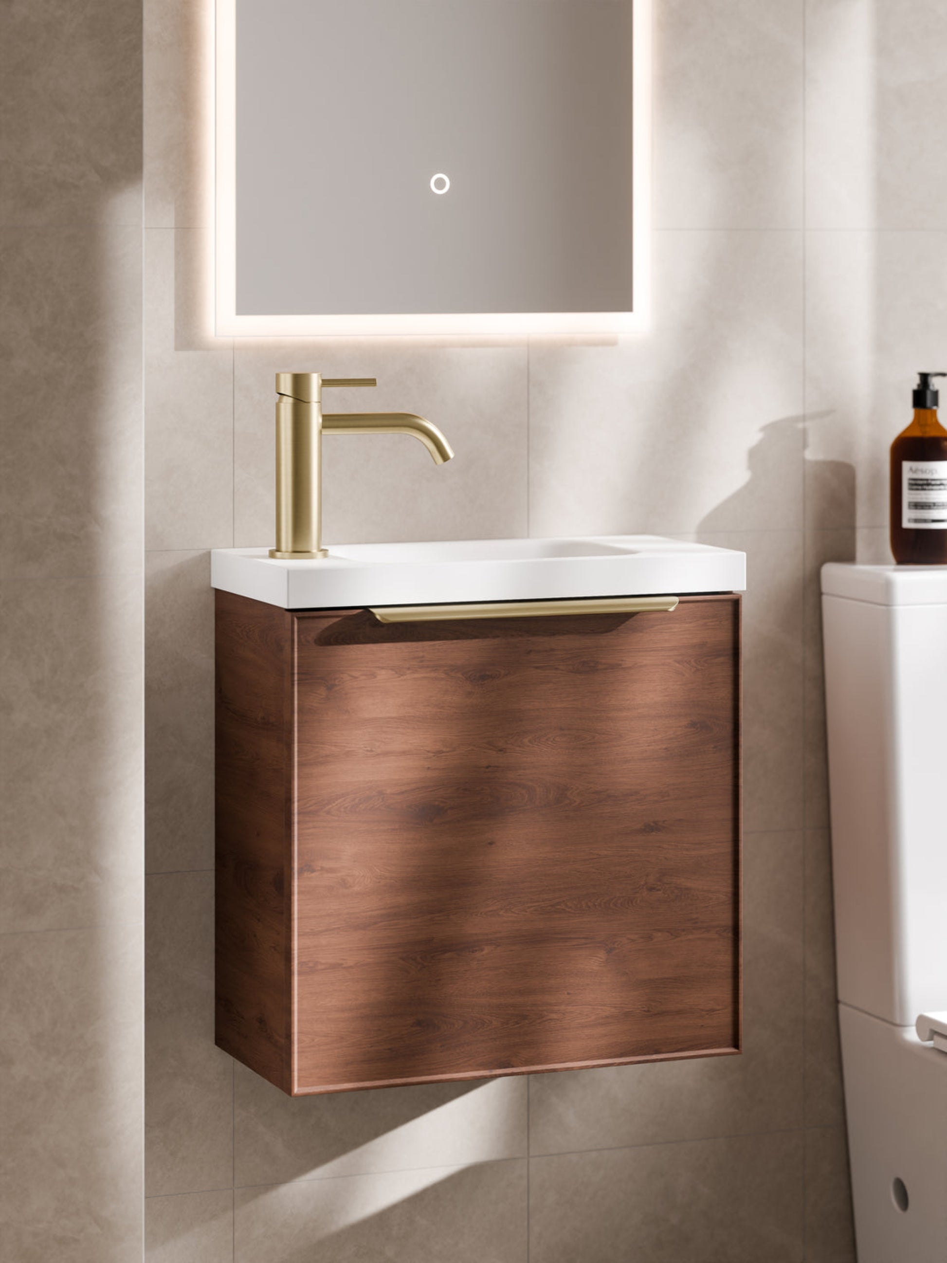 LINEARE AXEL 450 BATHROOM VANITY WALNUT