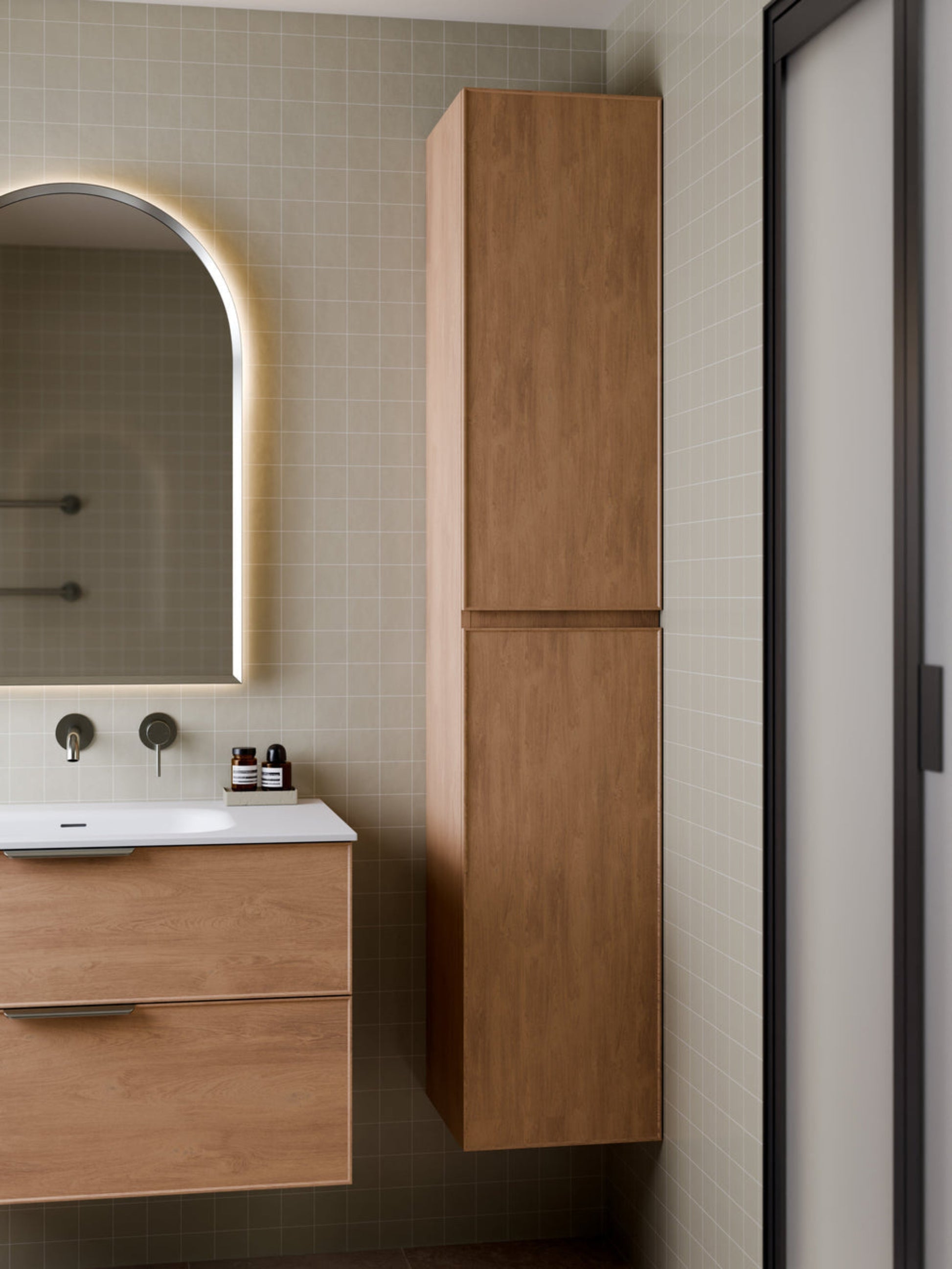 LINEARE BATHROOM AXEL TOWER CABINET DEVON OAK