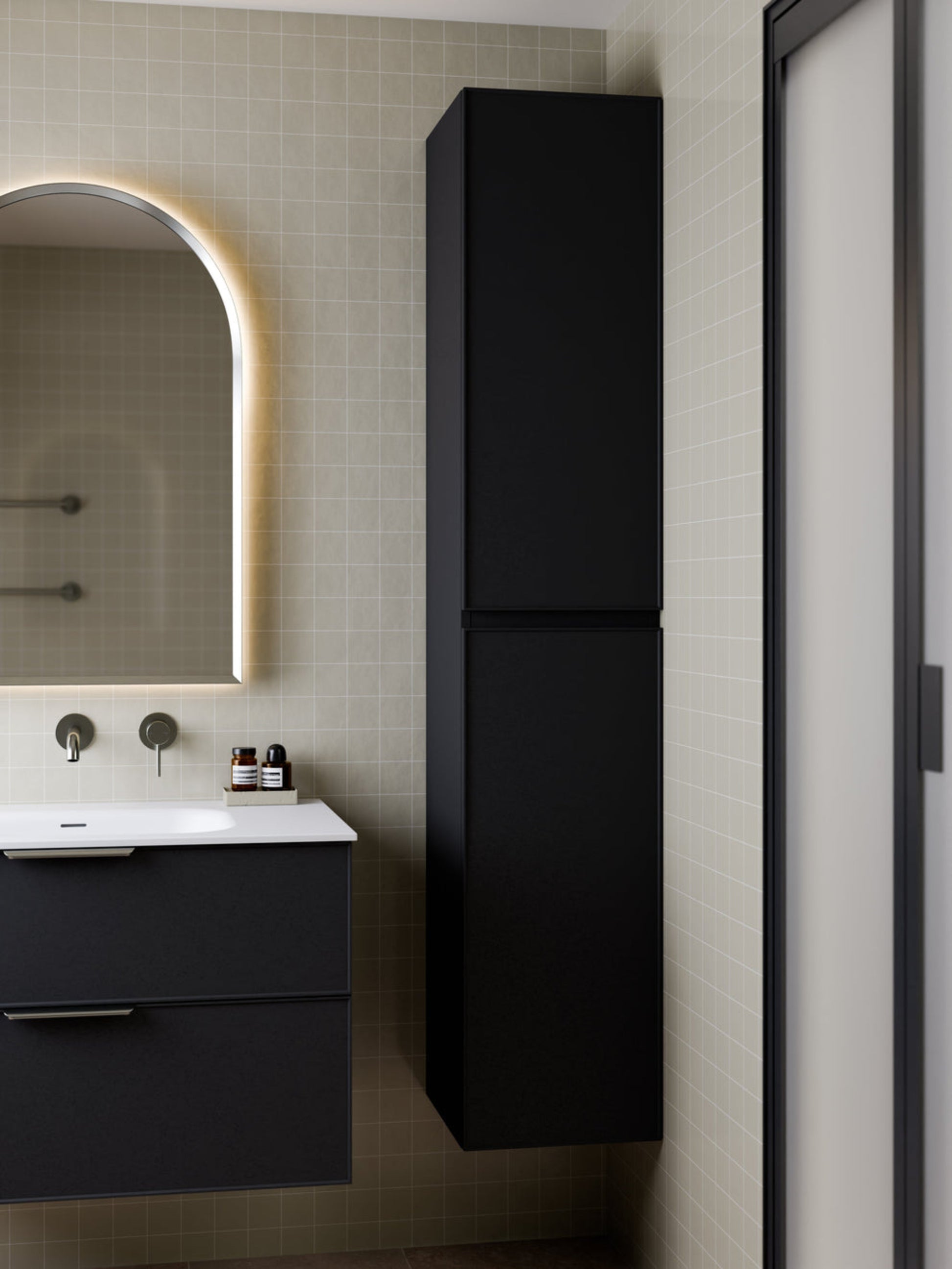 LINEARE BATHROOM AXEL TOWER CABINET MATTE BLACK