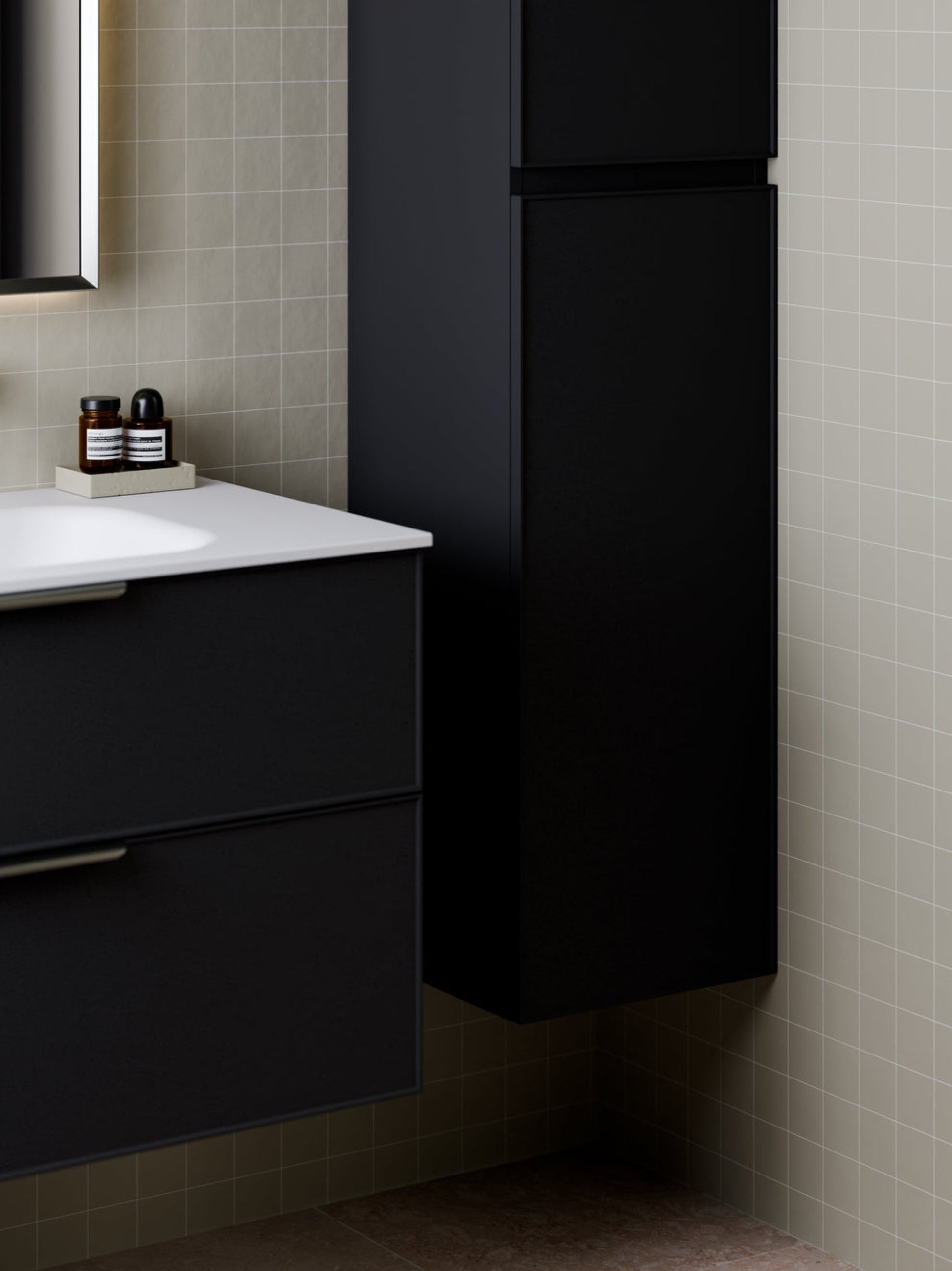 LINEARE BATHROOM AXEL TOWER CABINET MATTE BLACK