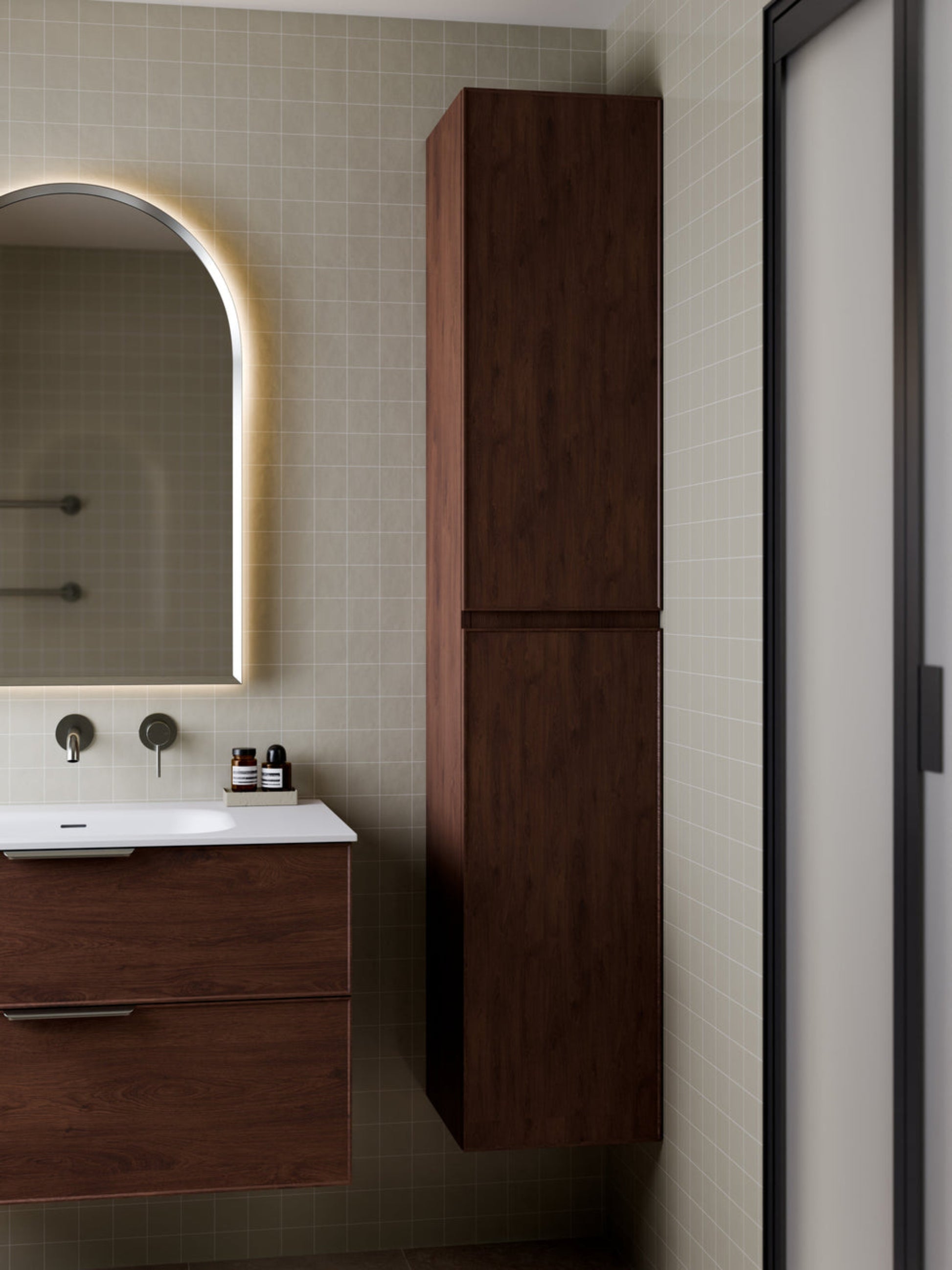 LINEARE BATHROOM AXEL TOWER CABINET WALNUT