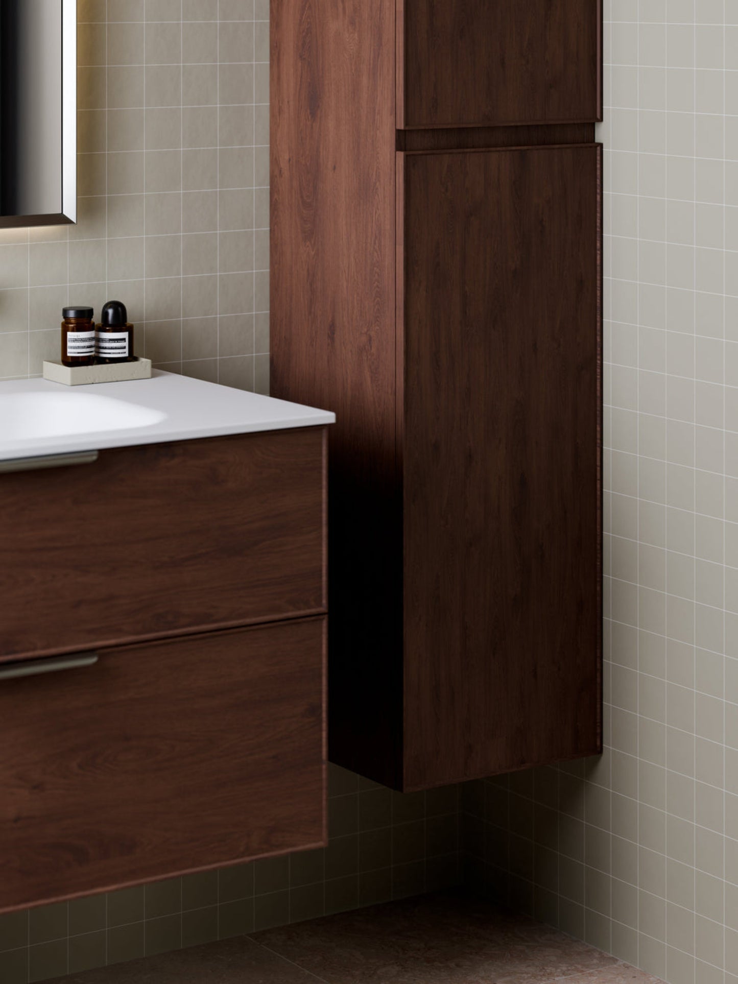 LINEARE BATHROOM AXEL TOWER CABINET WALNUT