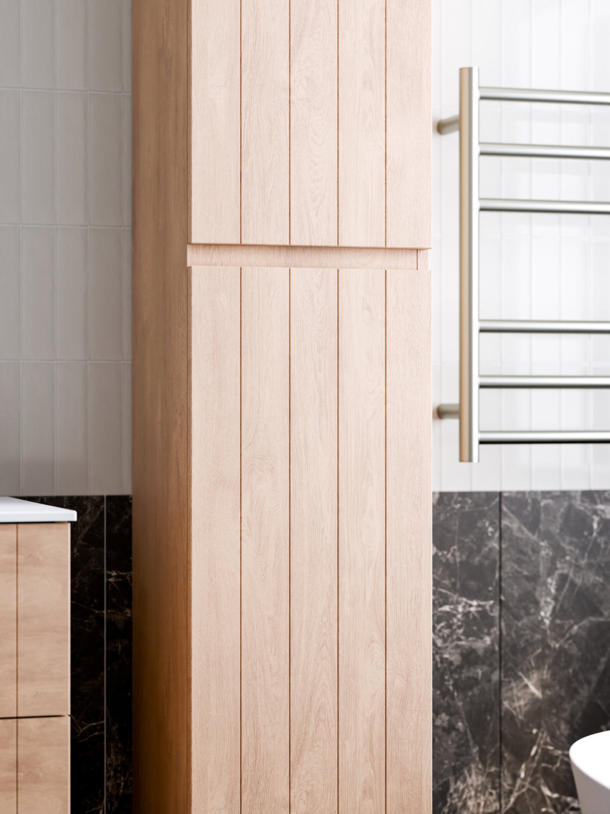 LINEARE BATHROOM COASTAL TOWER CABINET DEVON OAK