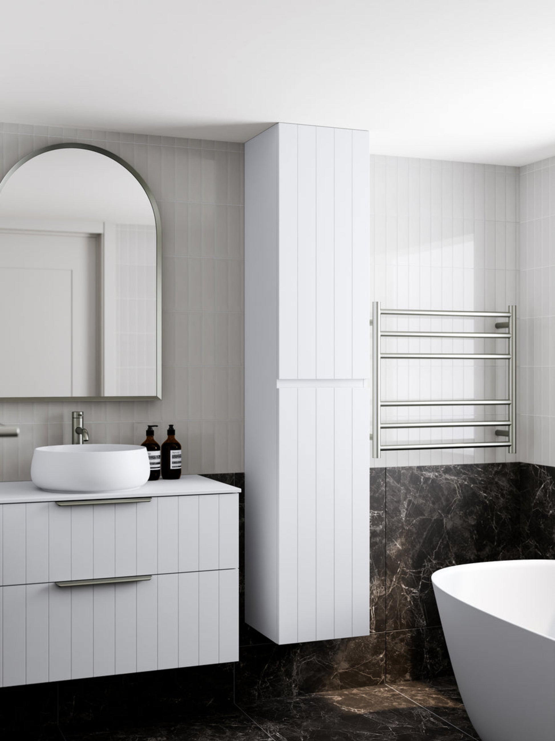 LINEARE BATHROOM COASTAL TOWER CABINET MATTE WHITE