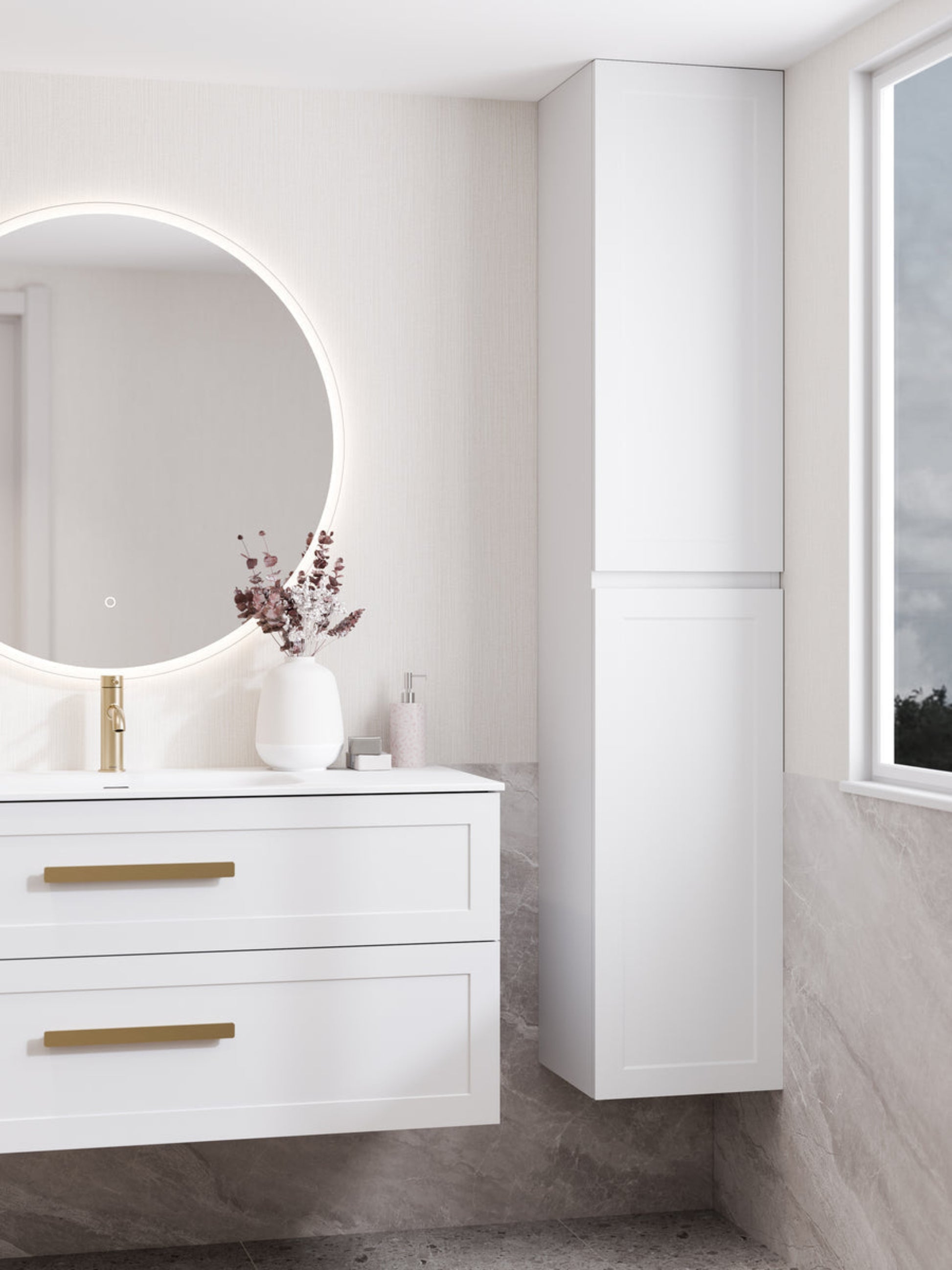 LINEARE BATHROOM LOFT TOWER CABINET MATTE WHITE