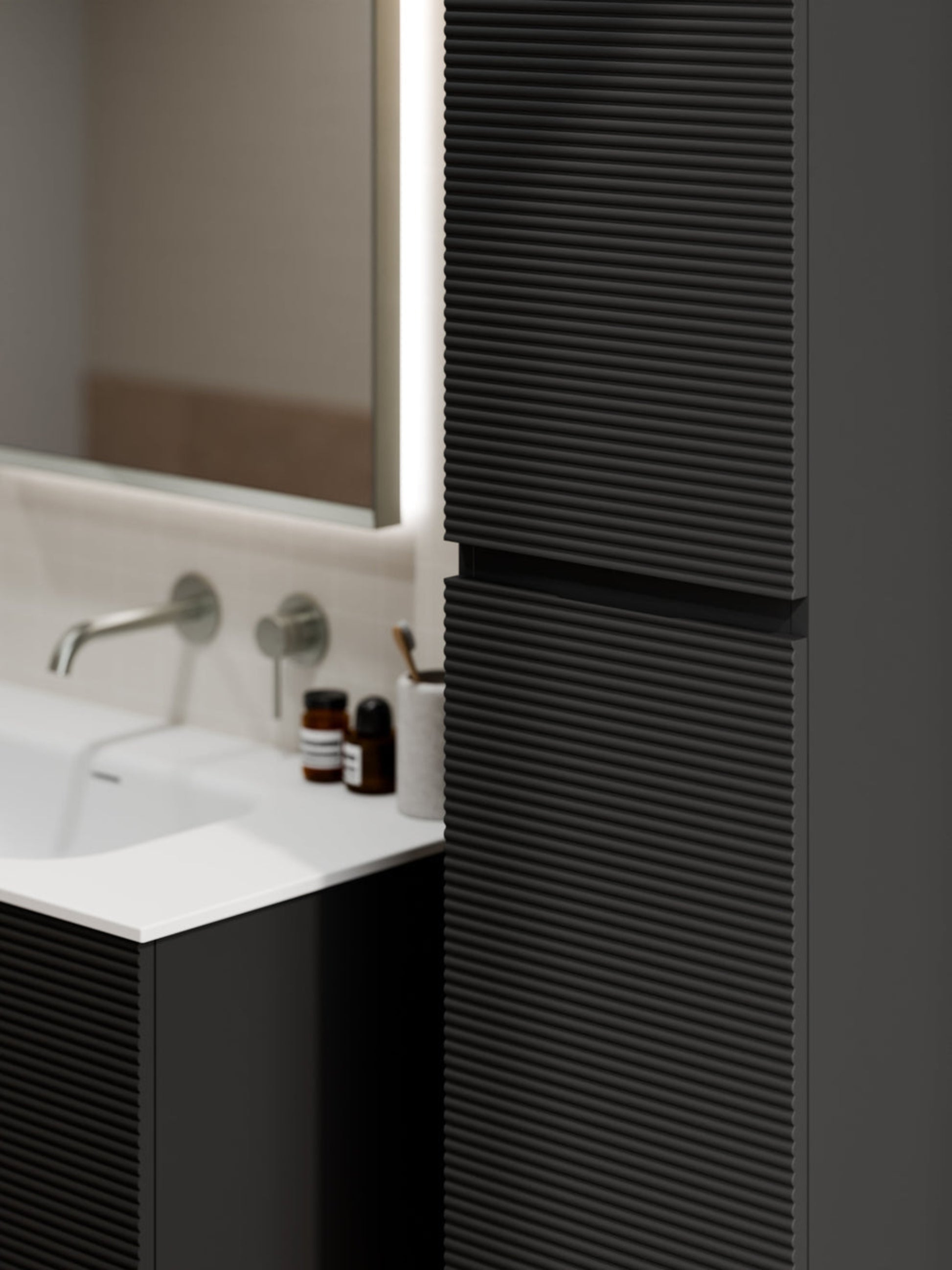 LINEARE BATHROOM ORCHARD TOWER CABINET MATTE BLACK