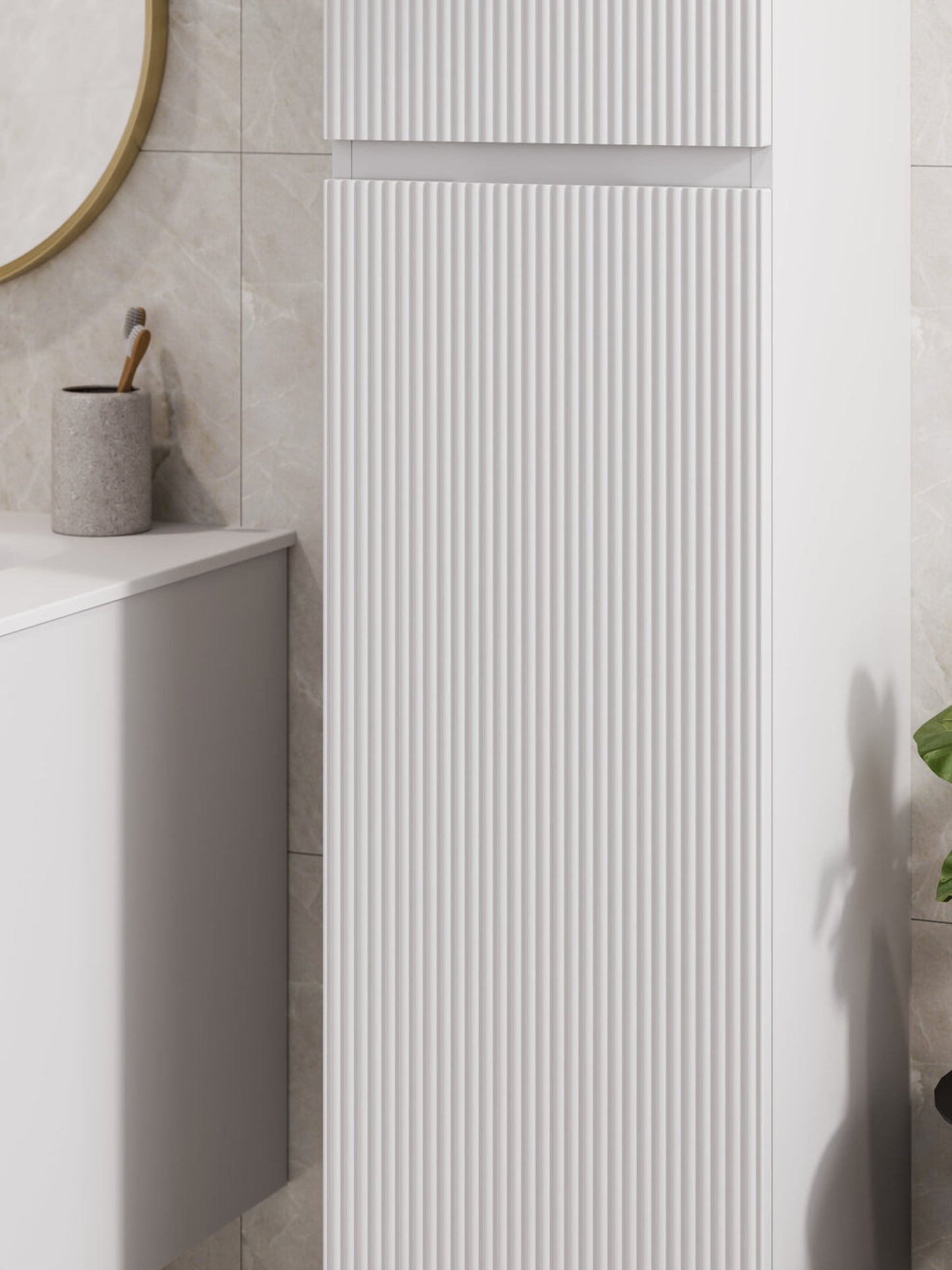 LINEARE BATHROOM PILLAR TOWER CABINET MATTE WHITE