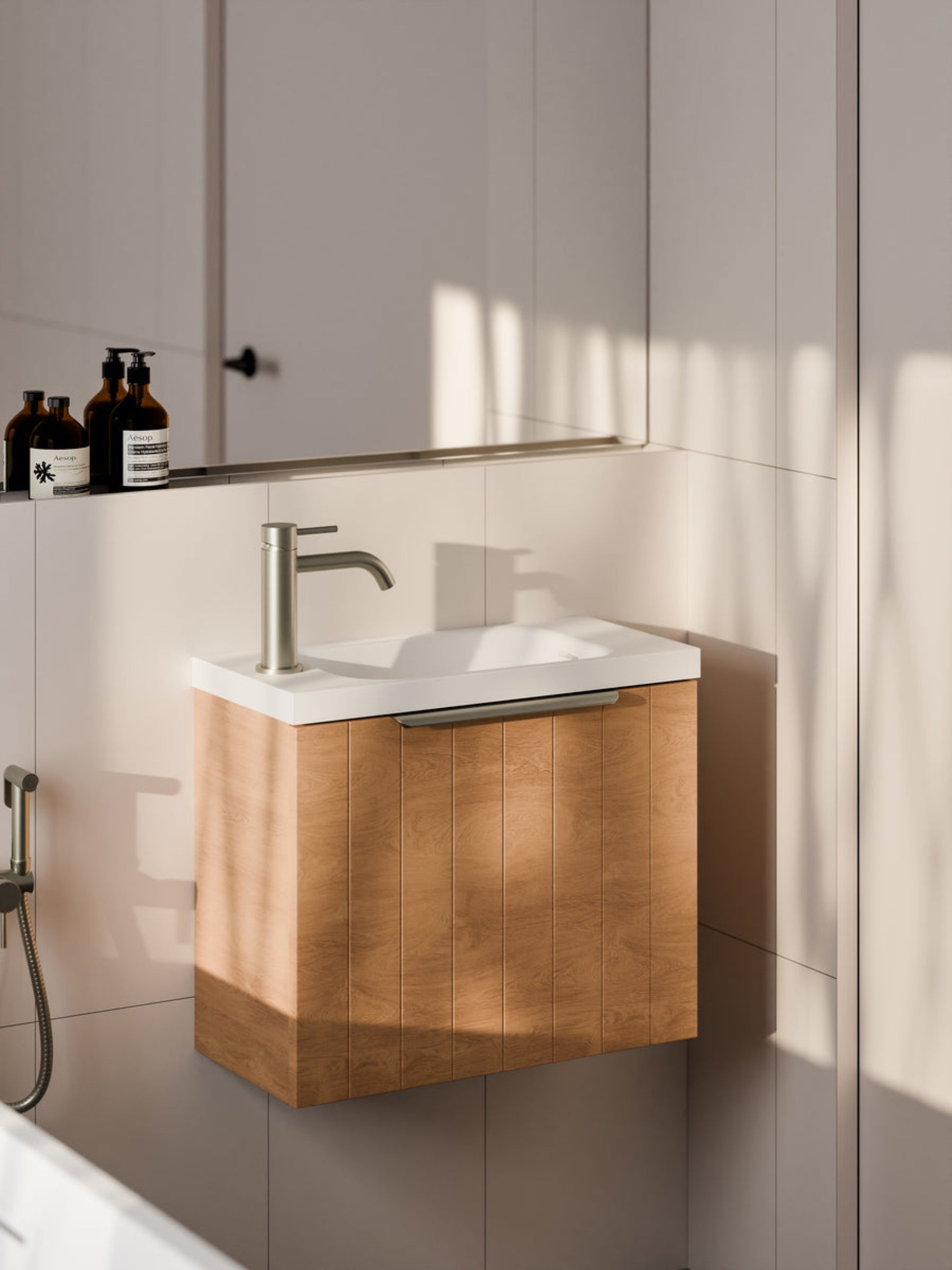LINEARE COASTAL 550 BATHROOM VANITY DEVON OAK