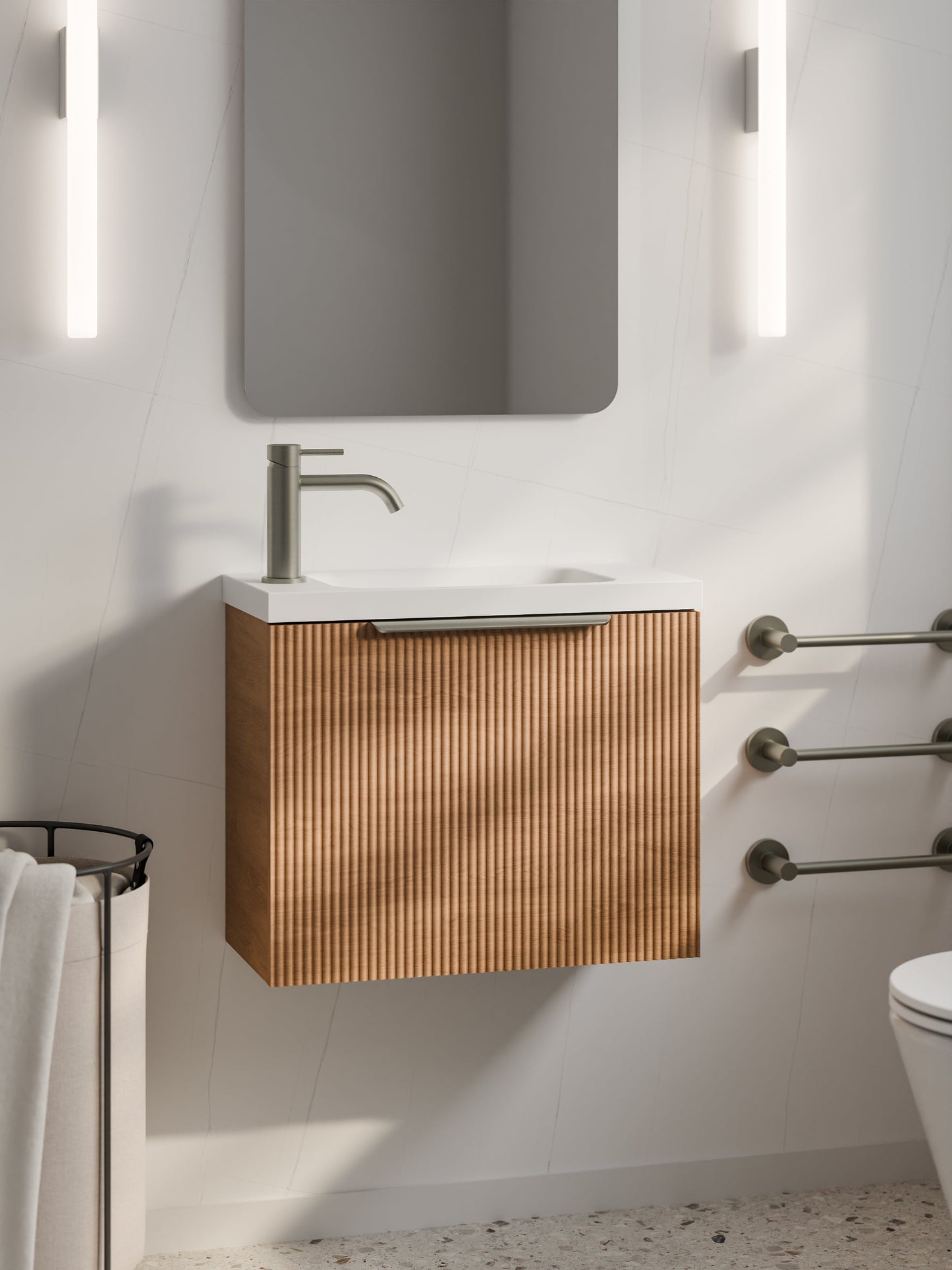 LINEARE PILLAR 550 BATHROOM VANITY DEVON OAK