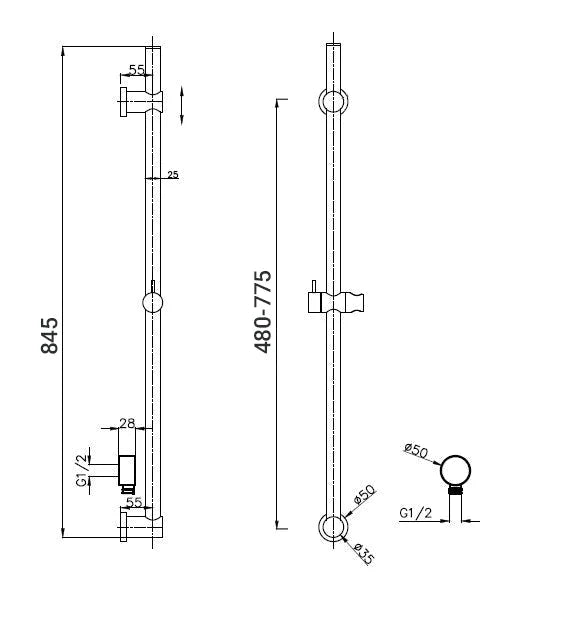 CODE NATURE ROUND SLIDE SHOWERS - 6 COLOURS