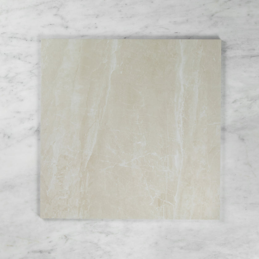 RITZ MAINSTREAM STONE ICE WHITE POLISHED INTERNAL TILE 600×600