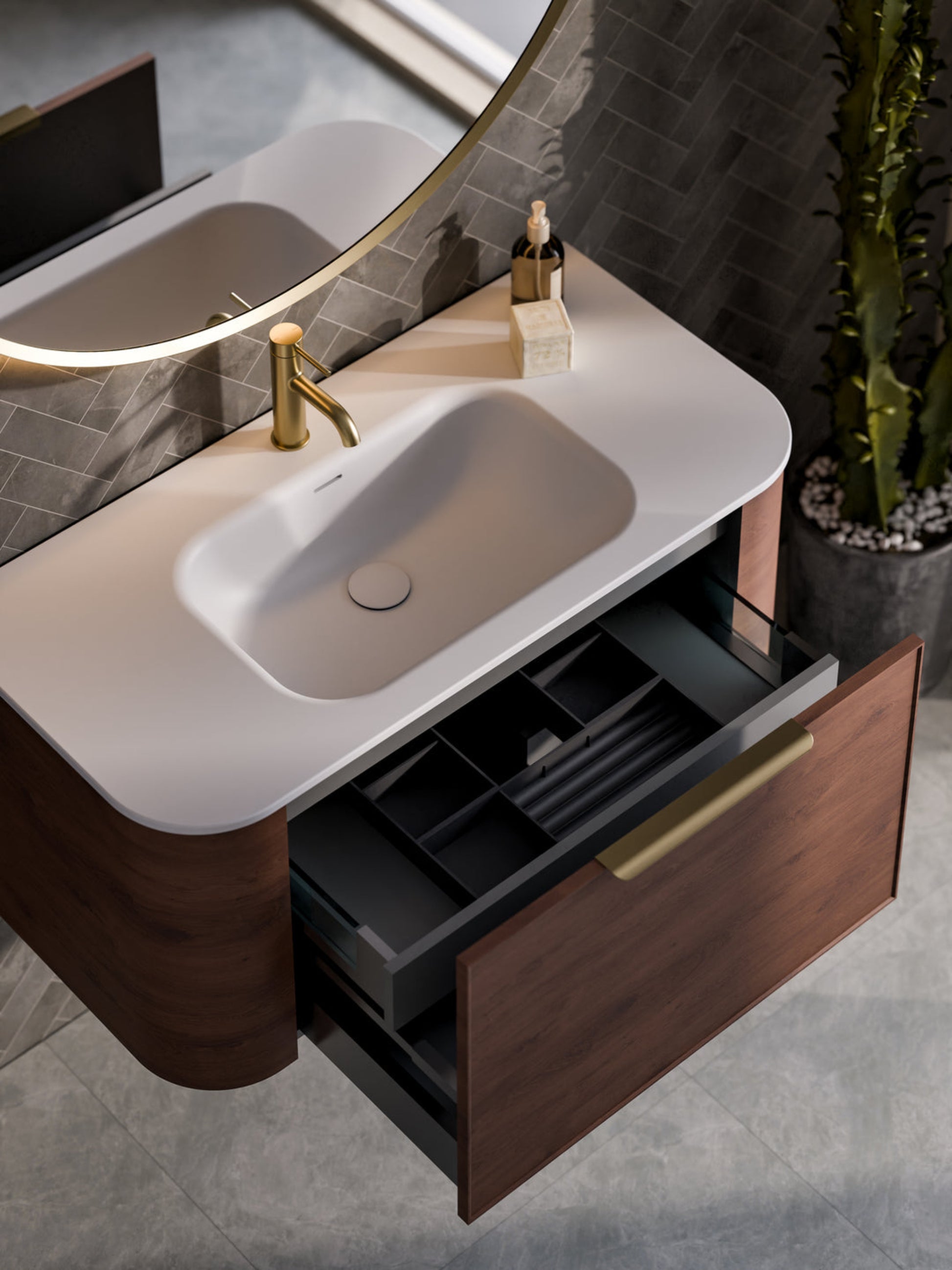 NATURE 1000 AXEL BATHROOM VANITY WALNUT
