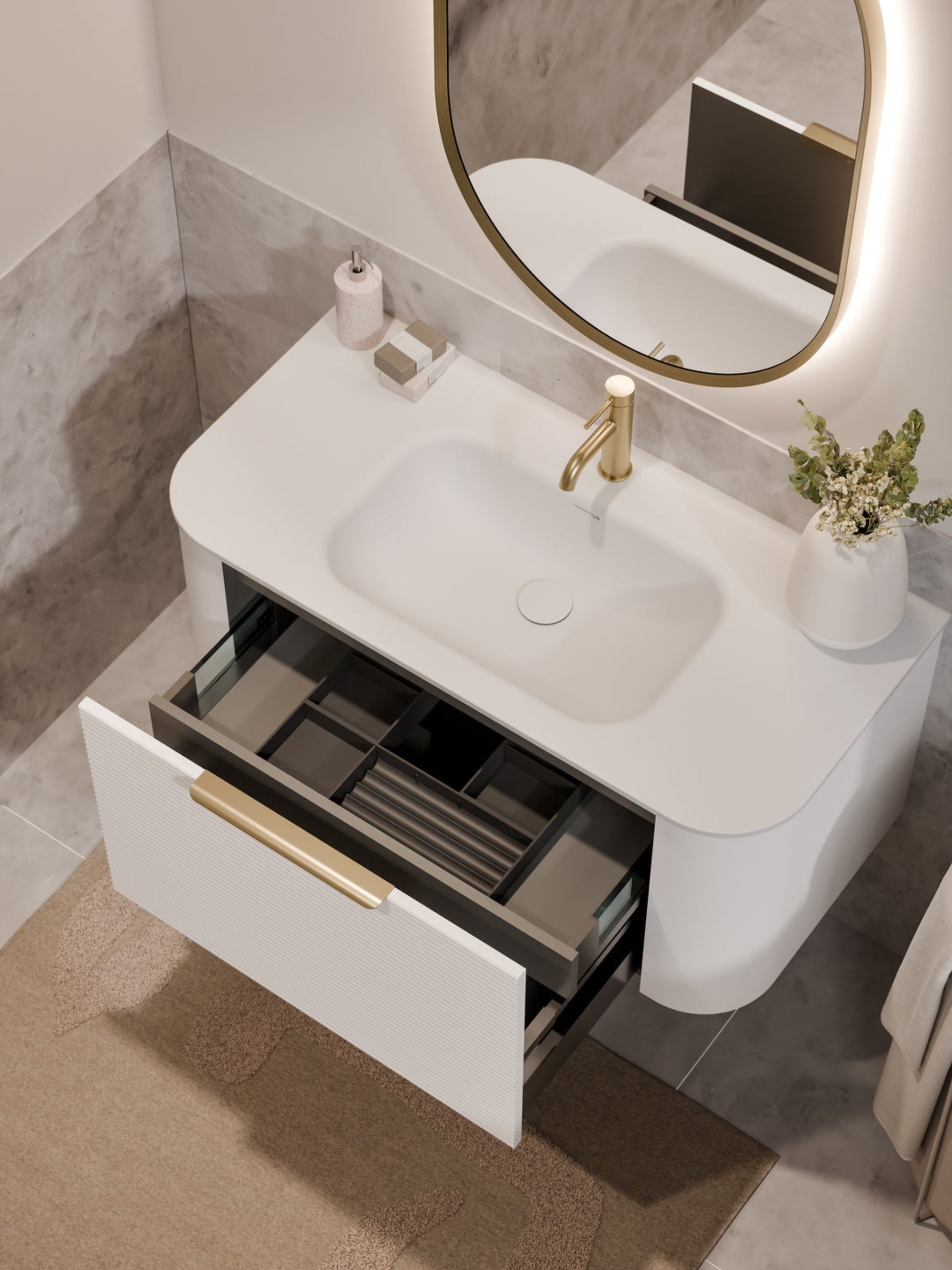 NATURE 1000 ORCHARD BATHROOM VANITY MATTE WHITE