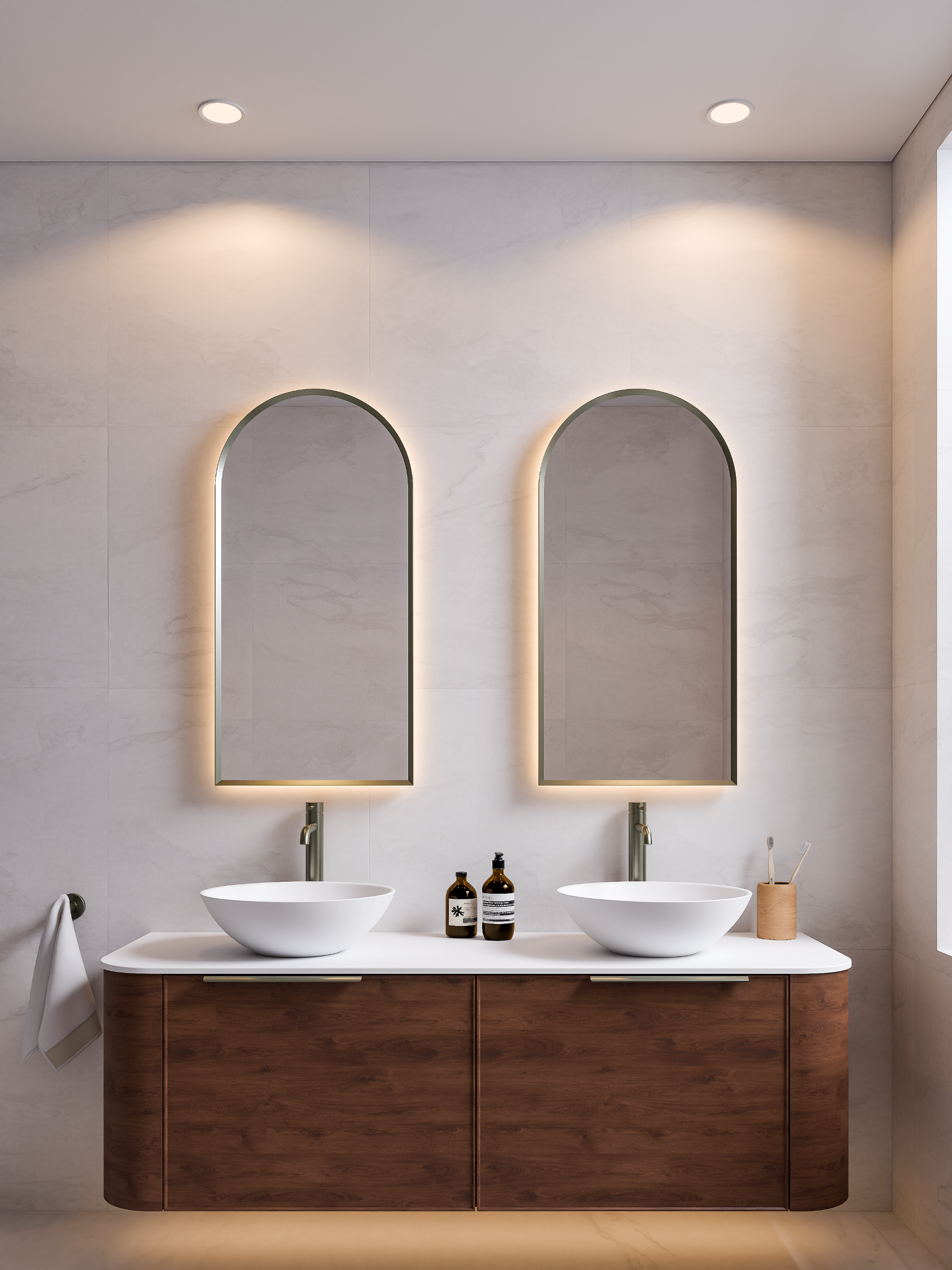 NATURE 1500 AXEL BATHROOM VANITY - SOLID SLAB TOP WALNUT