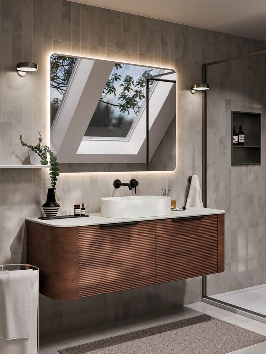 NATURE 1500 SINGLE SINK ORCHARD VANITY - SOLID SLAB TOP